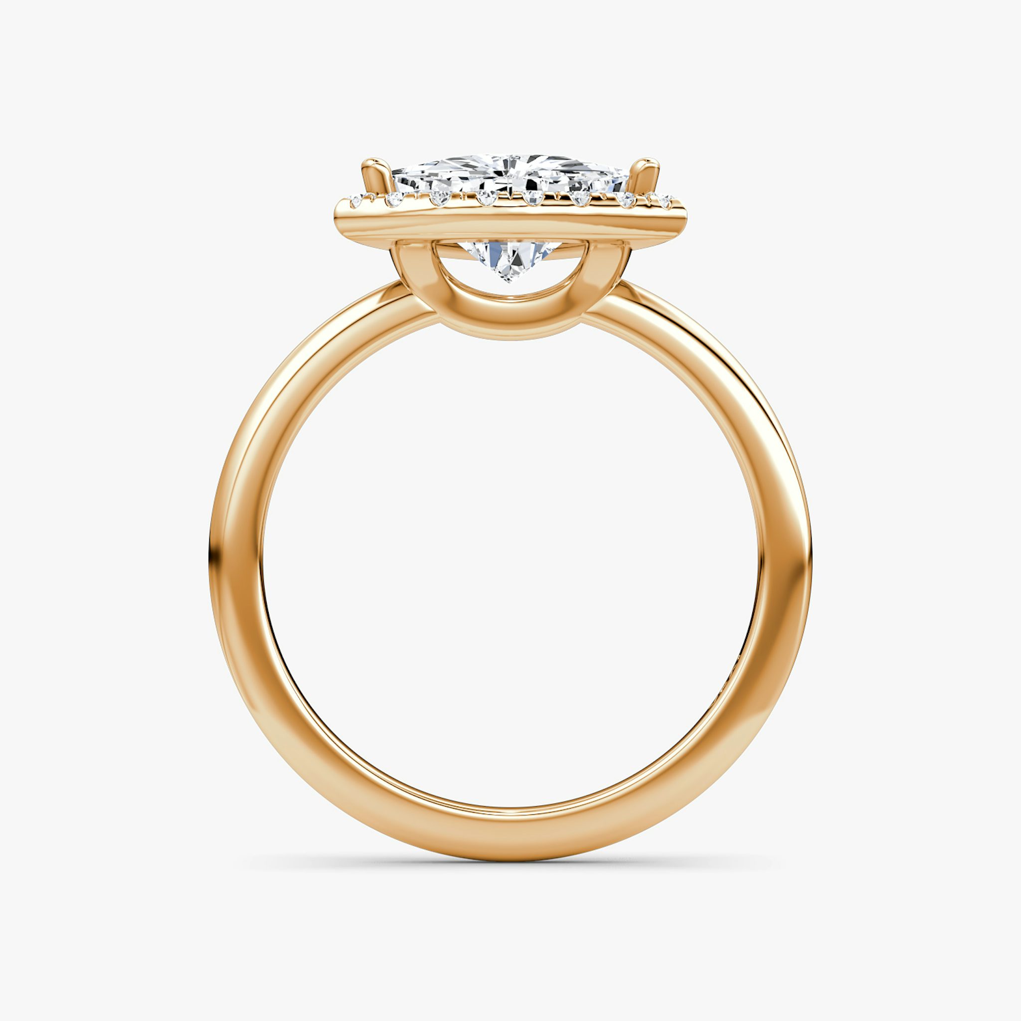 The Halo | Trillion | 14k | Rose Gold | bandAccent: Plain | haloSize: original | diamondOrientation: vertical | caratWeight: other