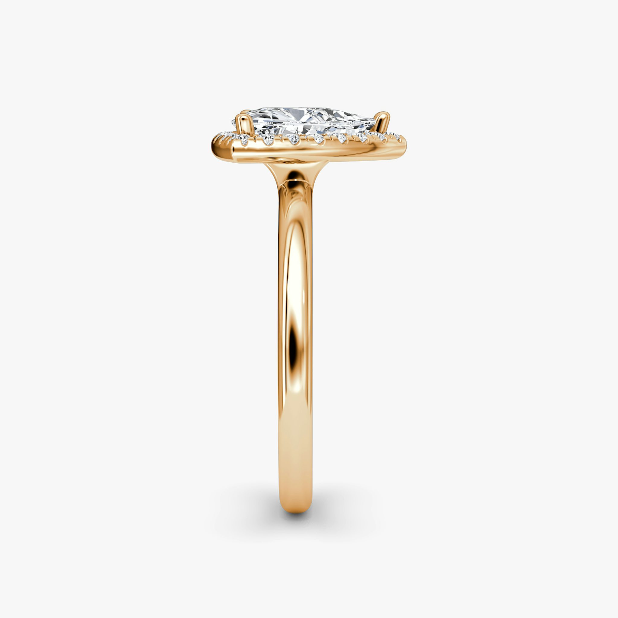 The Halo | Trillion | 14k | Rose Gold | bandAccent: Plain | haloSize: original | diamondOrientation: vertical | caratWeight: other