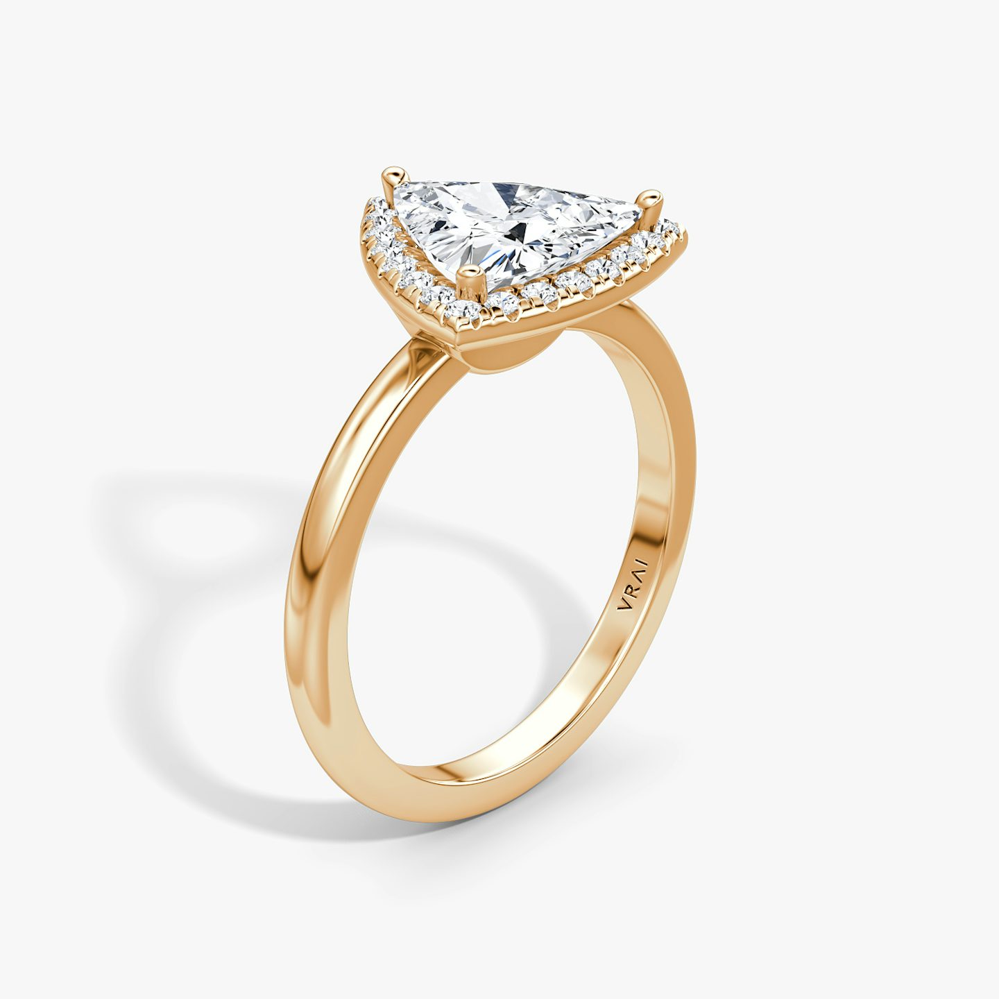 The Halo | Trillion | 14k | Rose Gold | bandAccent: Plain | haloSize: original | diamondOrientation: vertical | caratWeight: other
