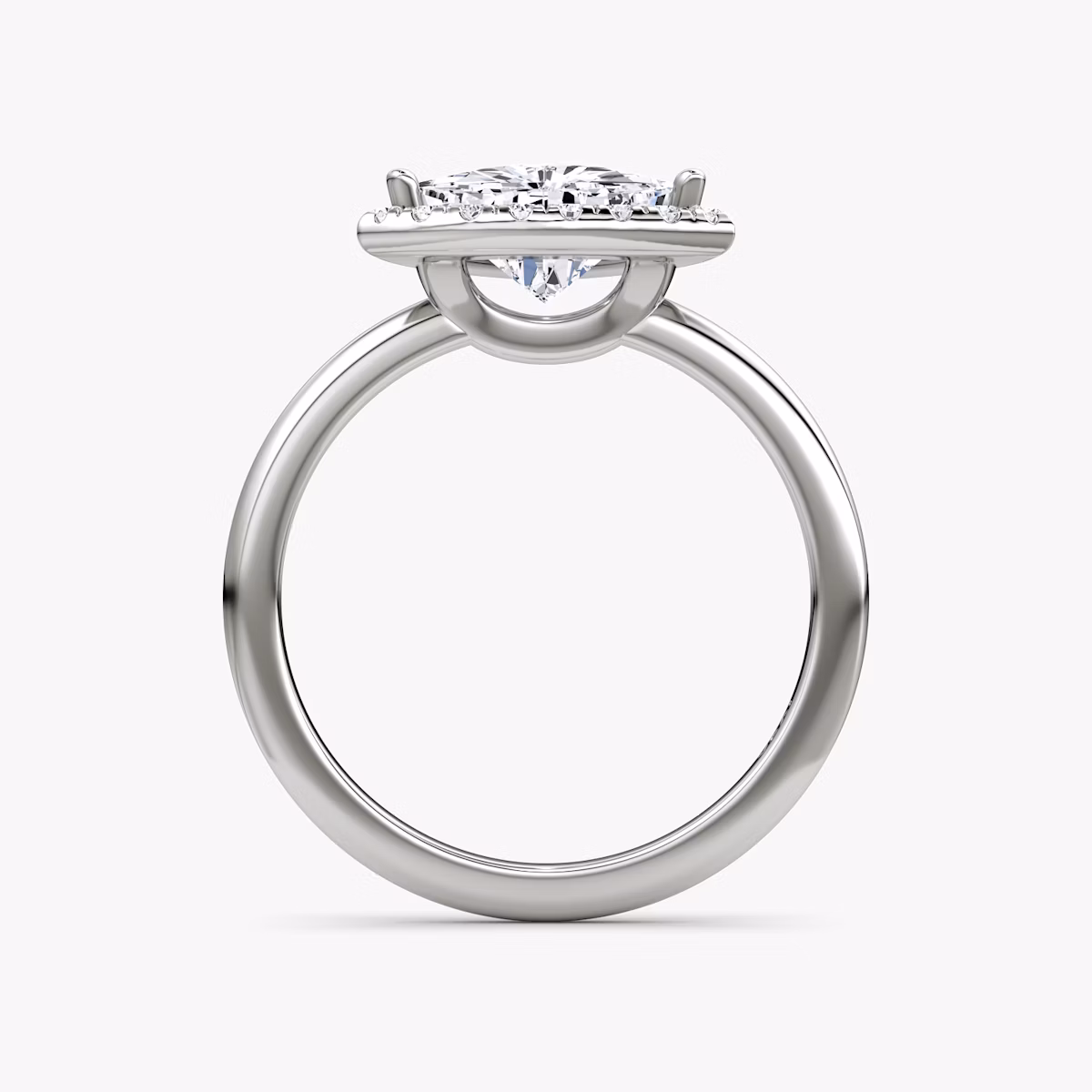 The Halo | Trillion | 18k | White Gold | bandAccent: Plain | haloSize: original | diamondOrientation: vertical | caratWeight: other