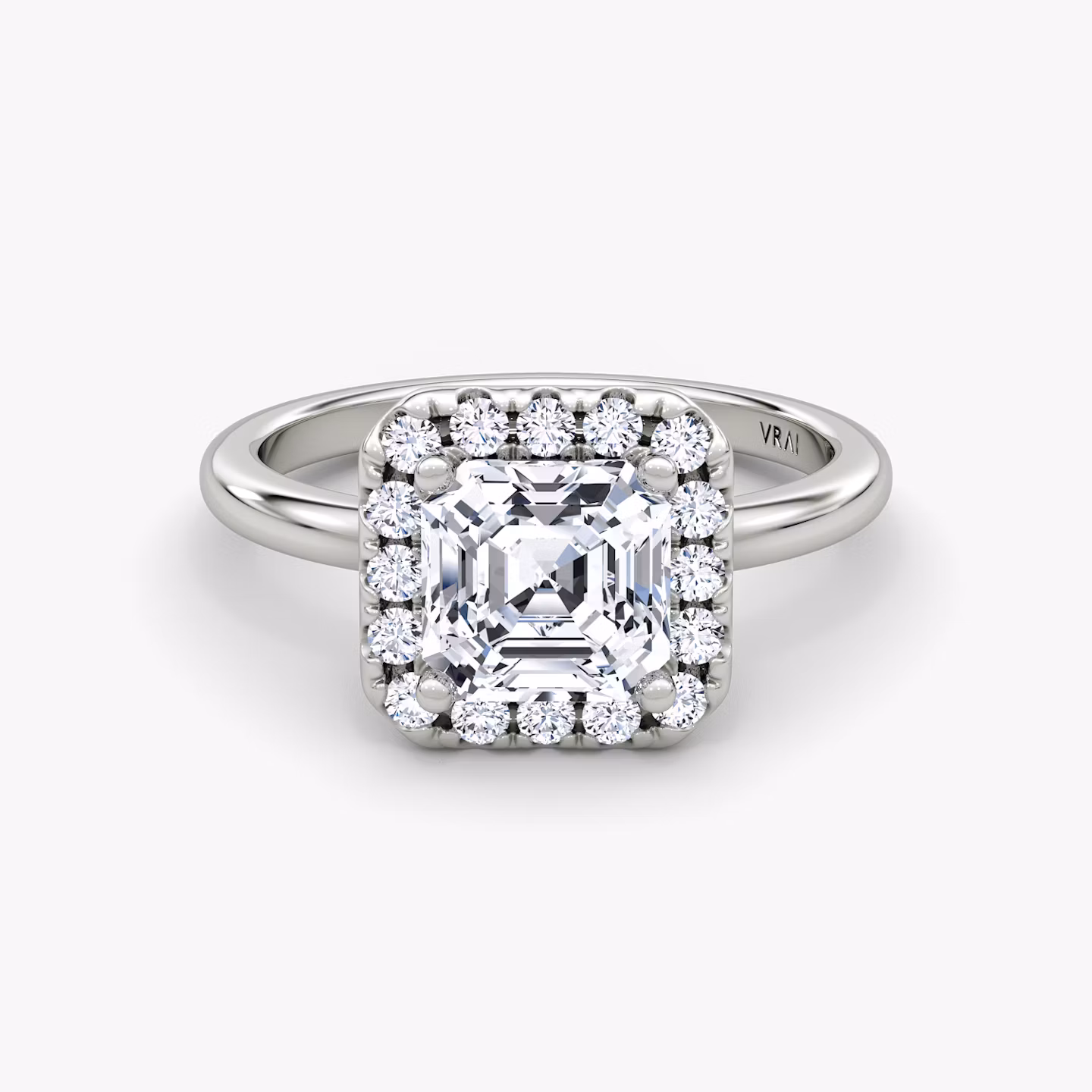 The Halo Asscher | White Gold