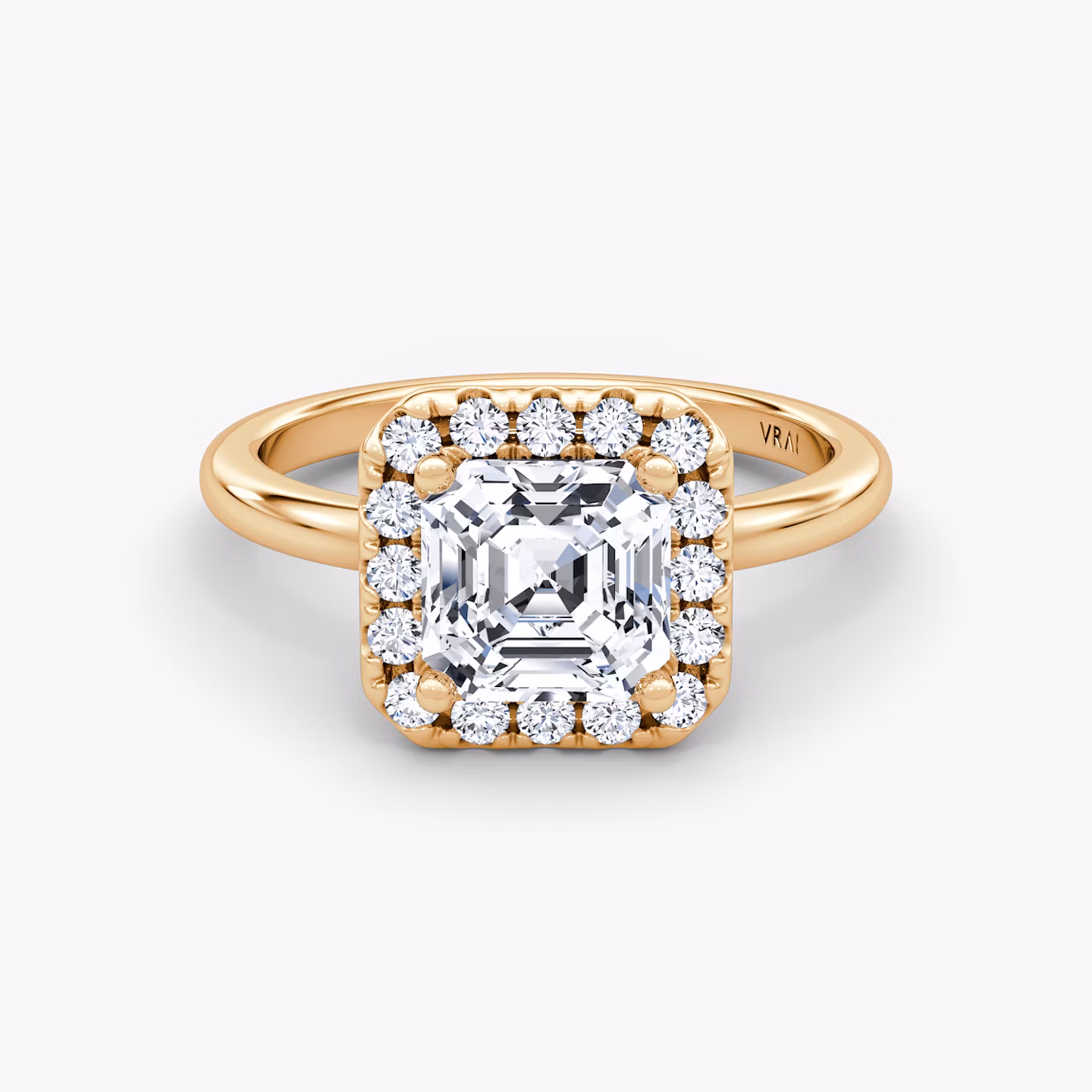 The Halo Asscher | Rose Gold