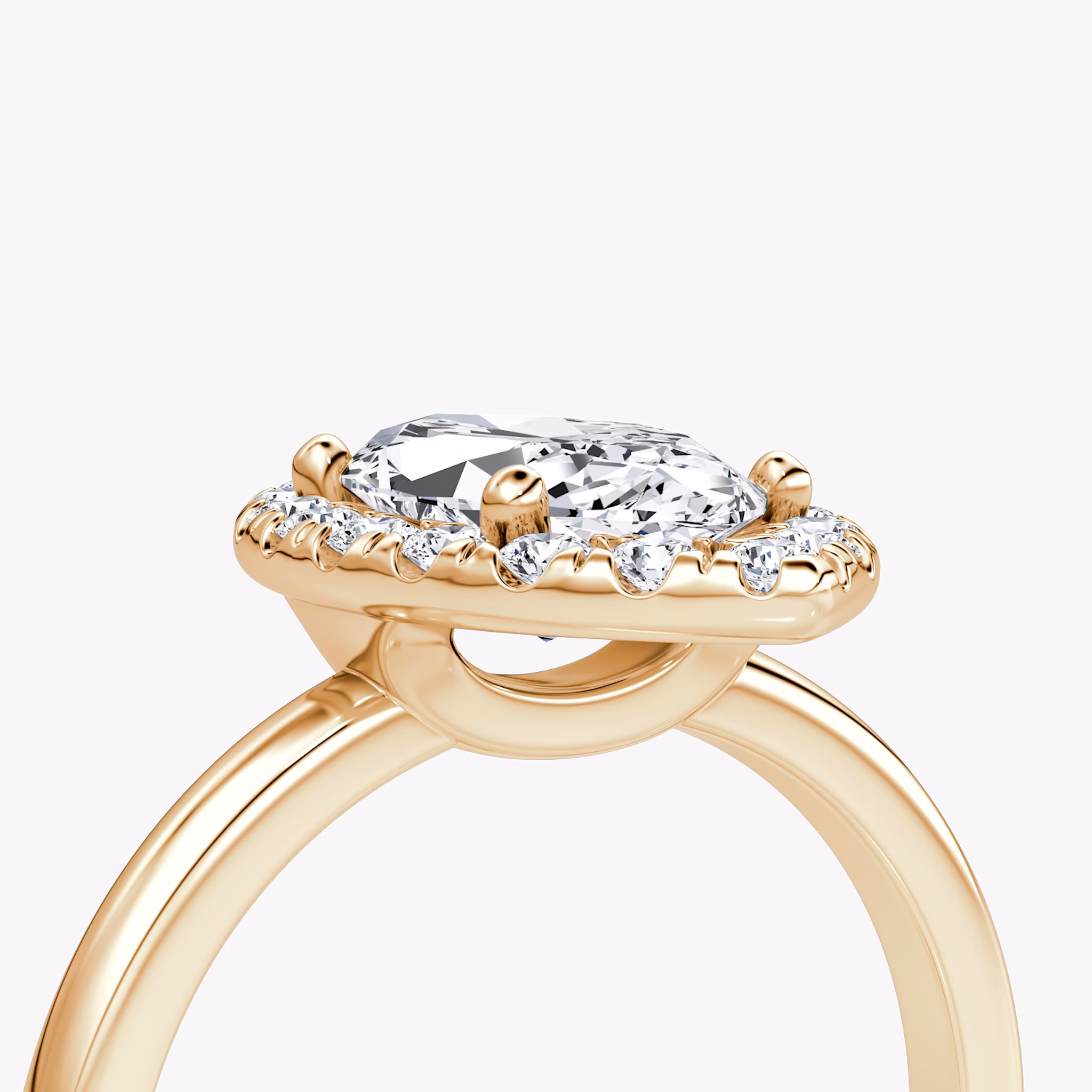 The Halo | Marquise | 14k | Rose Gold | bandAccent: Plain | haloSize: large | diamondOrientation: vertical | caratWeight: other