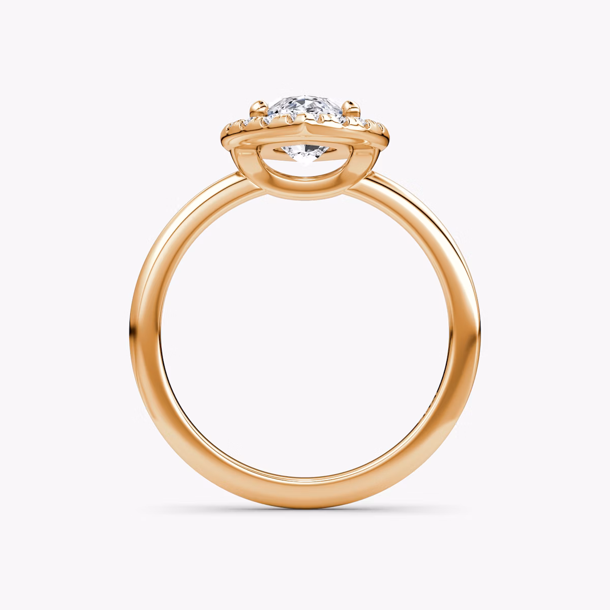 The Halo | Marquise | 14k | Rose Gold | bandAccent: Plain | haloSize: large | diamondOrientation: vertical | caratWeight: other