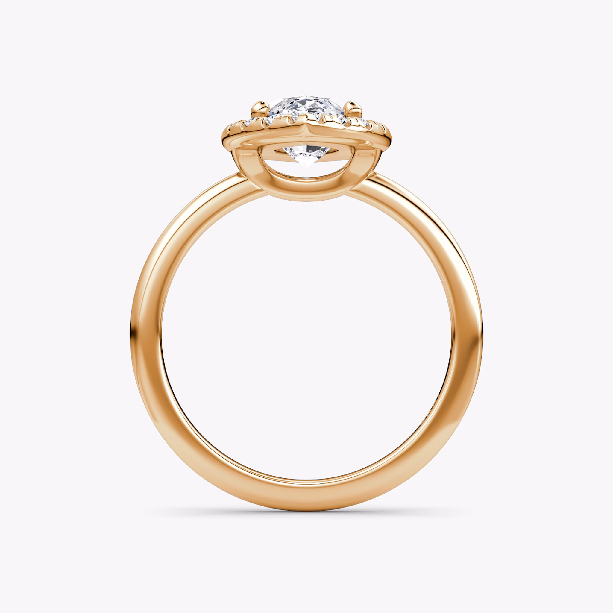 The Halo | Marquise | 14k | Rose Gold | bandAccent: Plain | haloSize: large | diamondOrientation: vertical | caratWeight: other