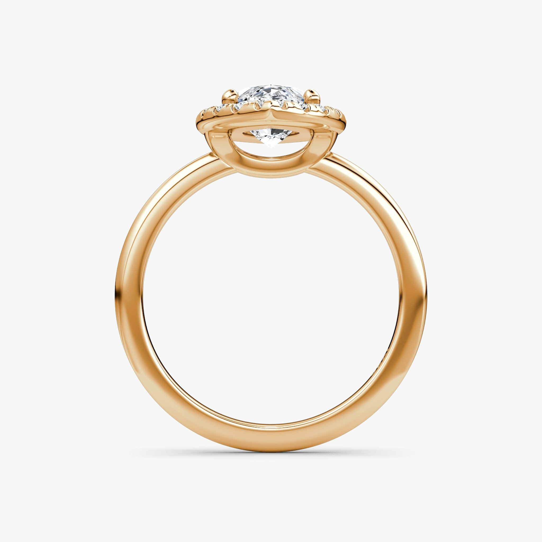 The Halo | Marquise | 14k | Rose Gold | bandAccent: Plain | haloSize: large | diamondOrientation: vertical | caratWeight: other
