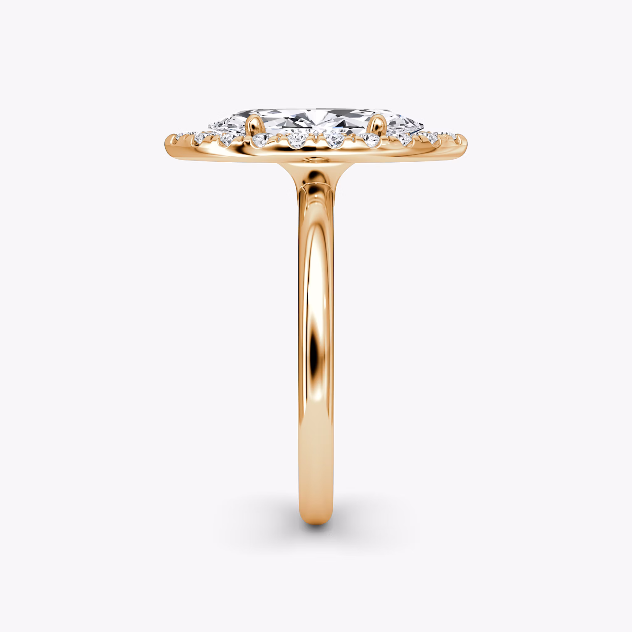 The Halo | Marquise | 14k | Rose Gold | bandAccent: Plain | haloSize: large | diamondOrientation: vertical | caratWeight: other