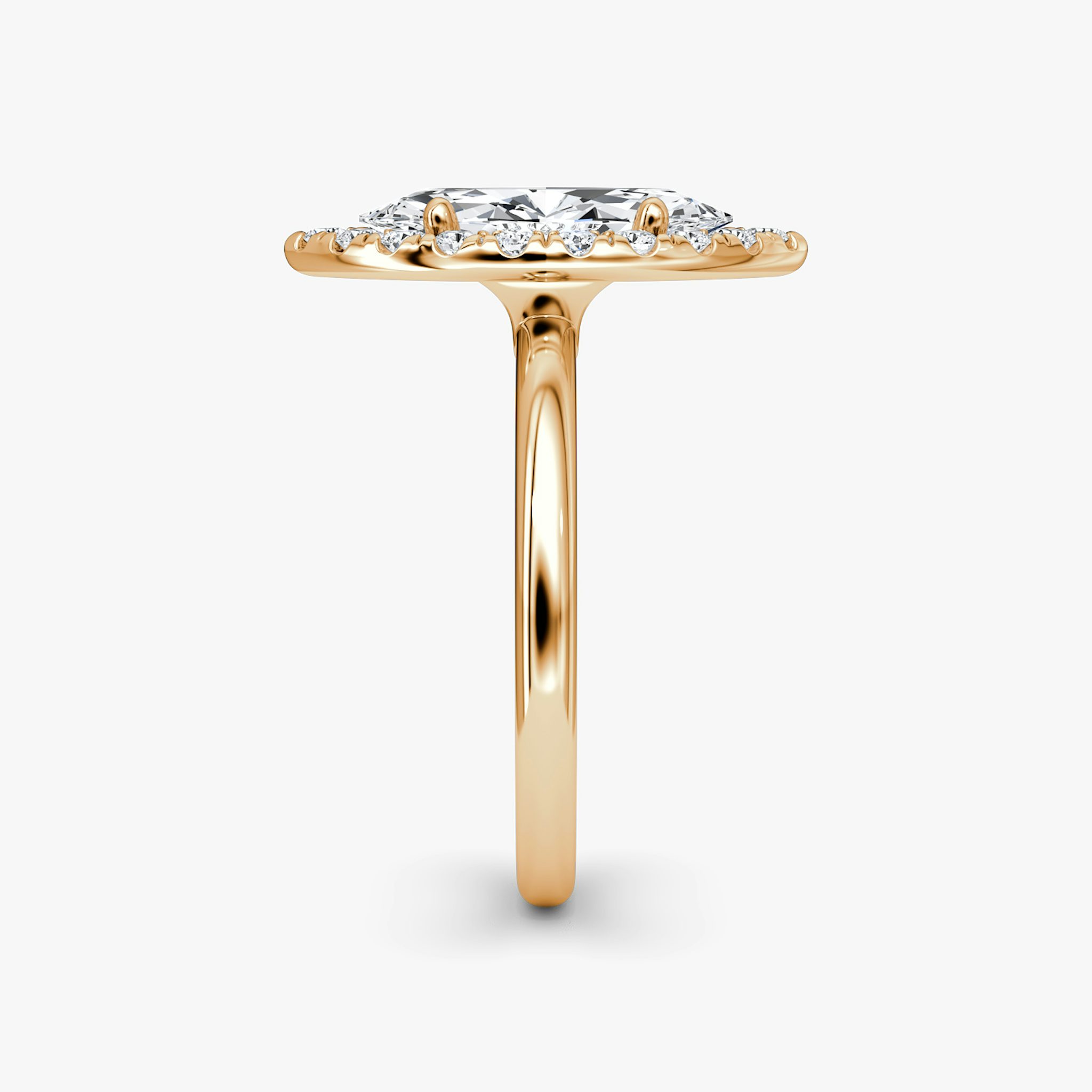 The Halo | Marquise | 14k | Rose Gold | bandAccent: Plain | haloSize: large | diamondOrientation: vertical | caratWeight: other