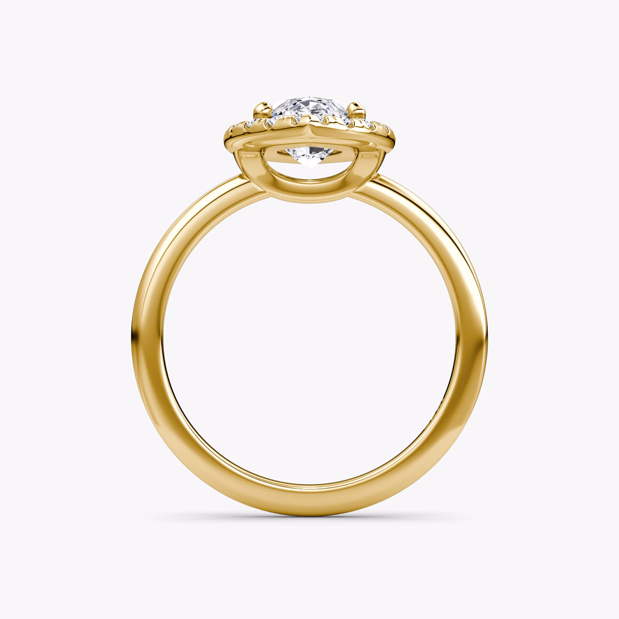 The Halo | Marquise | 18k | Yellow Gold | bandAccent: Plain | haloSize: large | diamondOrientation: vertical | caratWeight: other