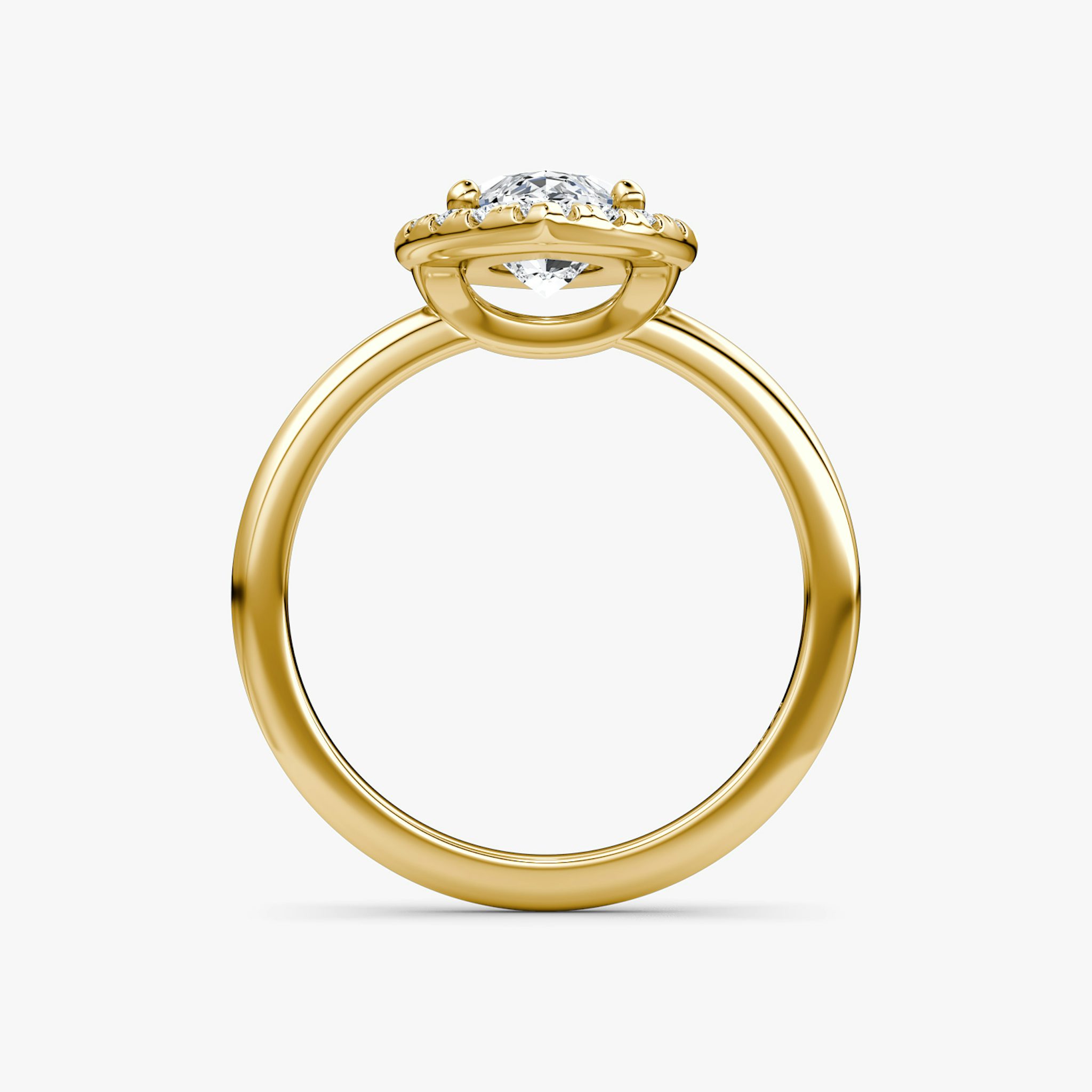 The Halo | Marquise | 18k | Yellow Gold | bandAccent: Plain | haloSize: large | diamondOrientation: vertical | caratWeight: other