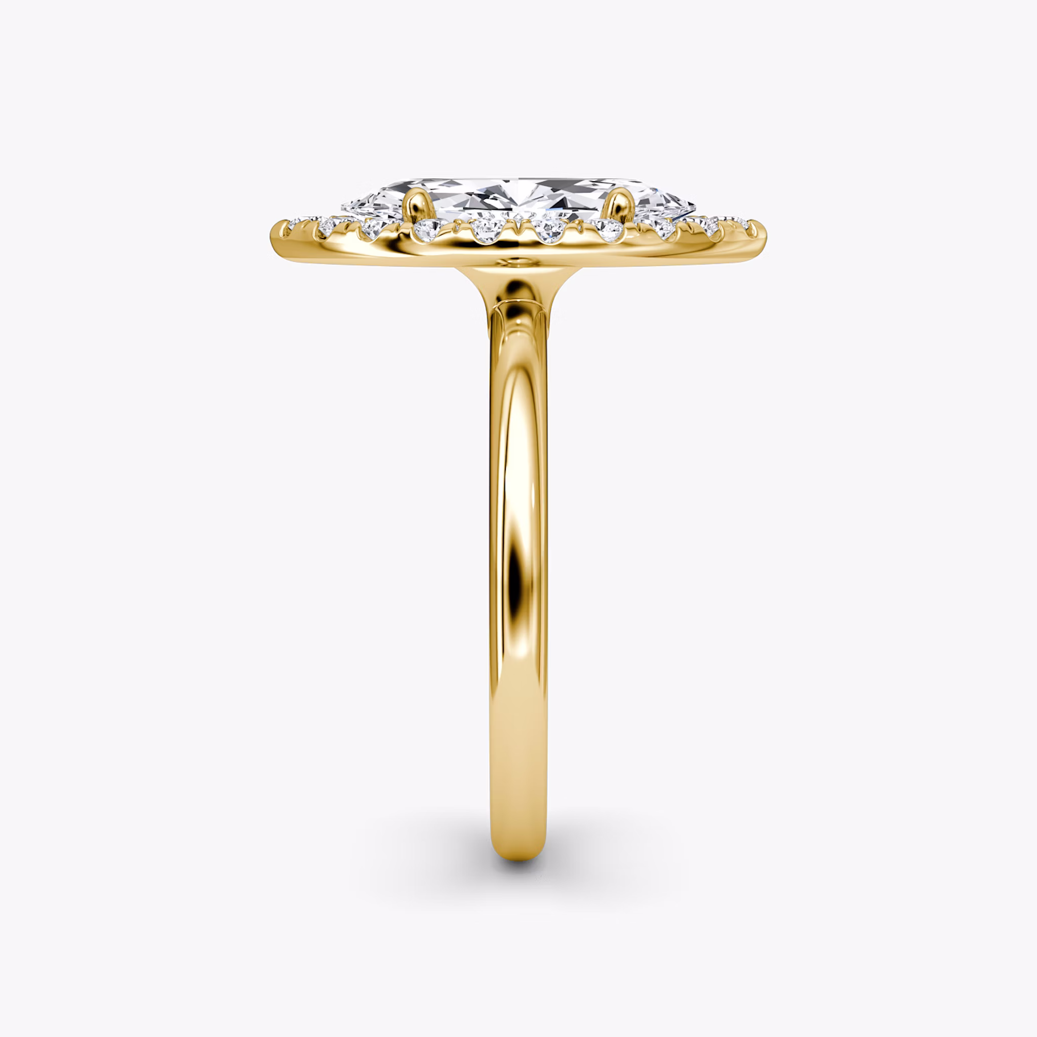 The Halo | Marquise | 18k | Yellow Gold | bandAccent: Plain | haloSize: large | diamondOrientation: vertical | caratWeight: other
