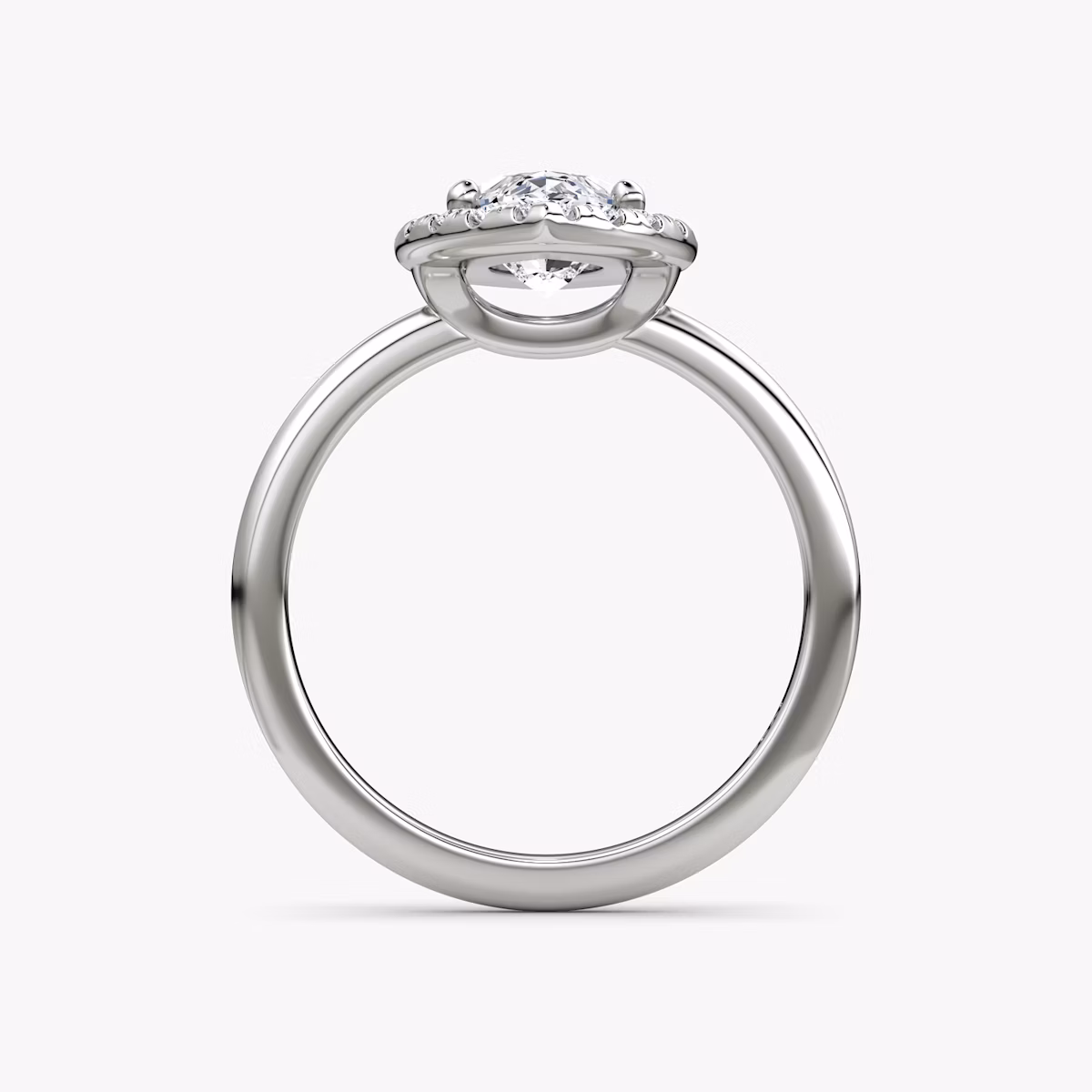 The Halo | Marquise | Platinum | bandAccent: Plain | haloSize: large | diamondOrientation: vertical | caratWeight: other