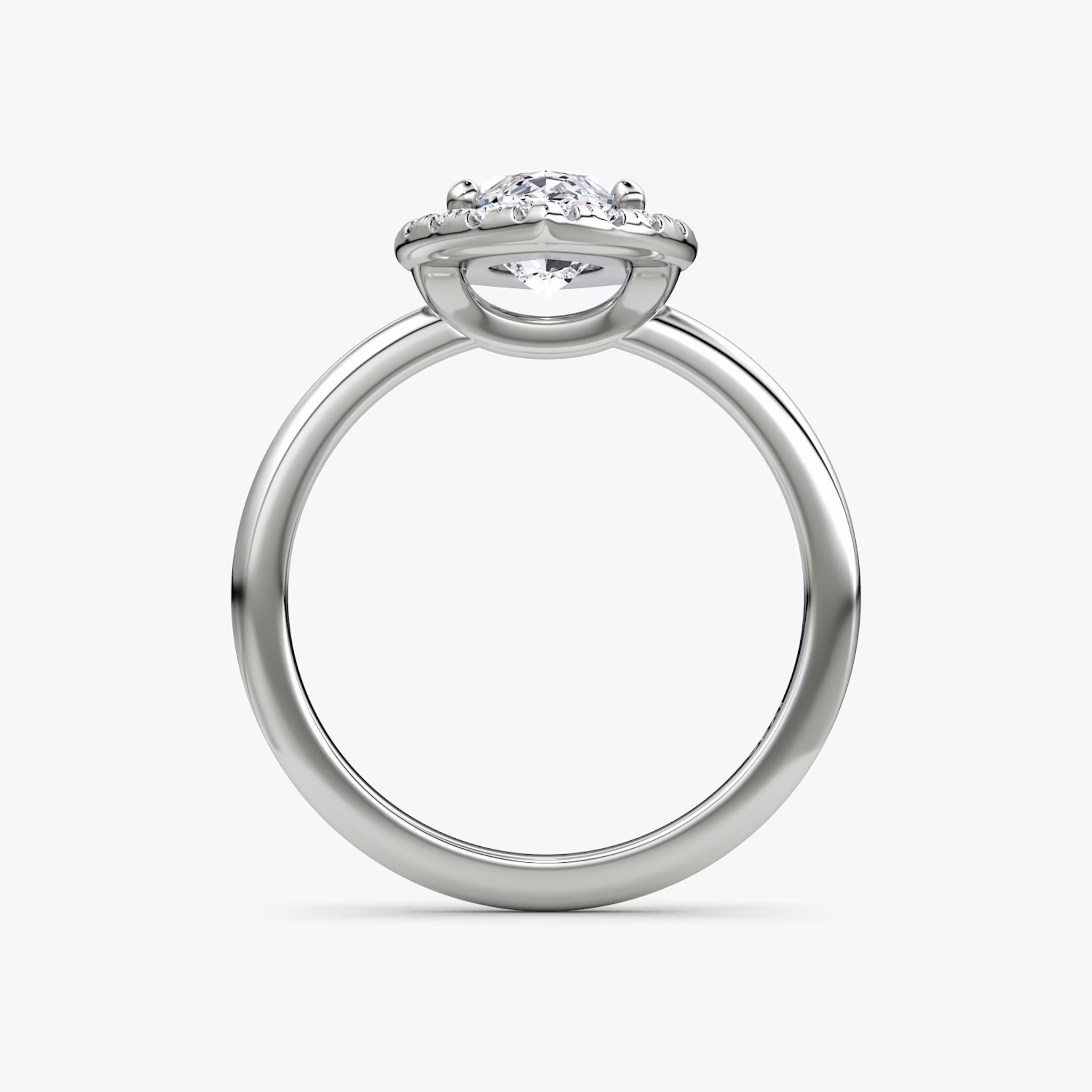 The Halo | Marquise | 18k | White Gold | bandAccent: Plain | haloSize: large | diamondOrientation: vertical | caratWeight: other