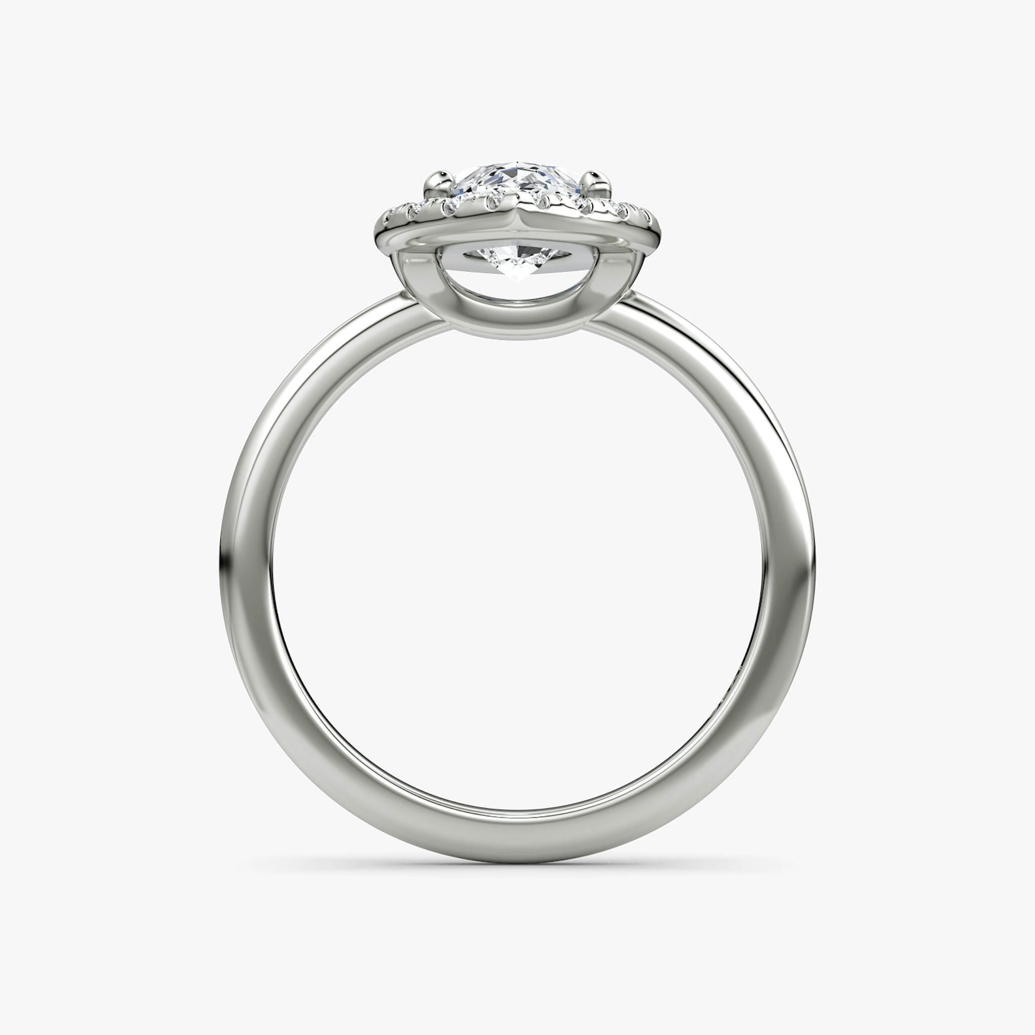 The Halo | Marquise | 18k | White Gold | bandAccent: Plain | haloSize: large | diamondOrientation: vertical | caratWeight: other