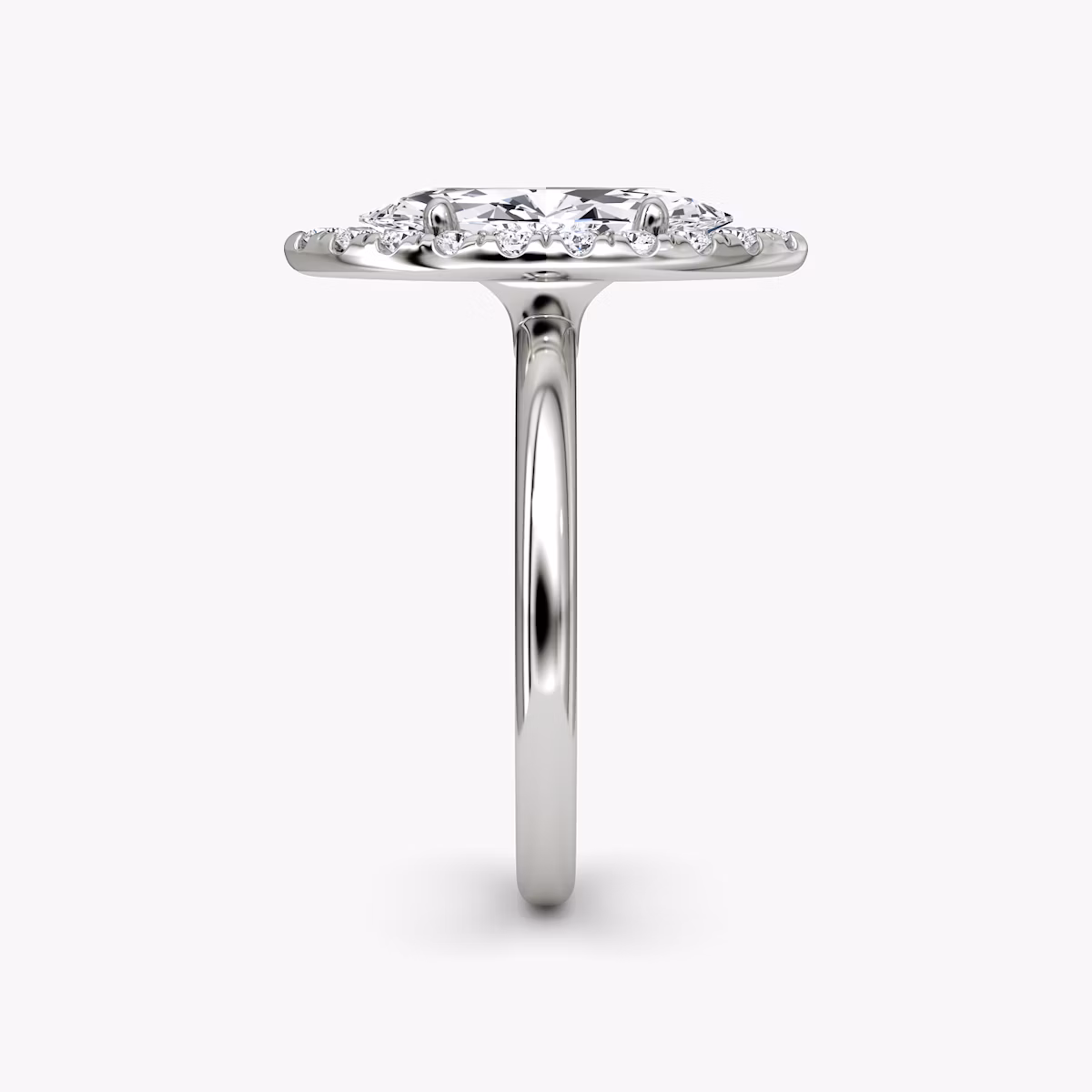 The Halo | Marquise | Platinum | bandAccent: Plain | haloSize: large | diamondOrientation: vertical | caratWeight: other