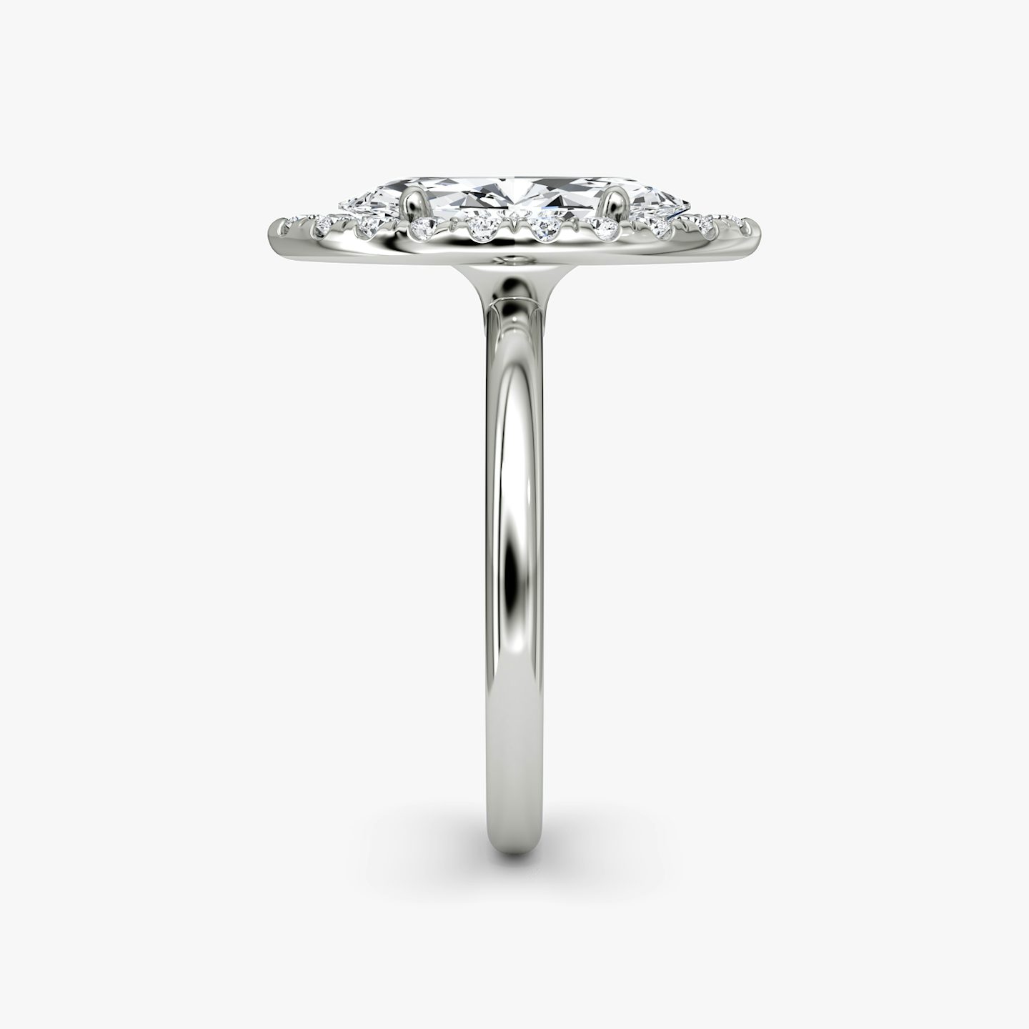 The Halo | Marquise | 18k | White Gold | bandAccent: Plain | haloSize: large | diamondOrientation: vertical | caratWeight: other