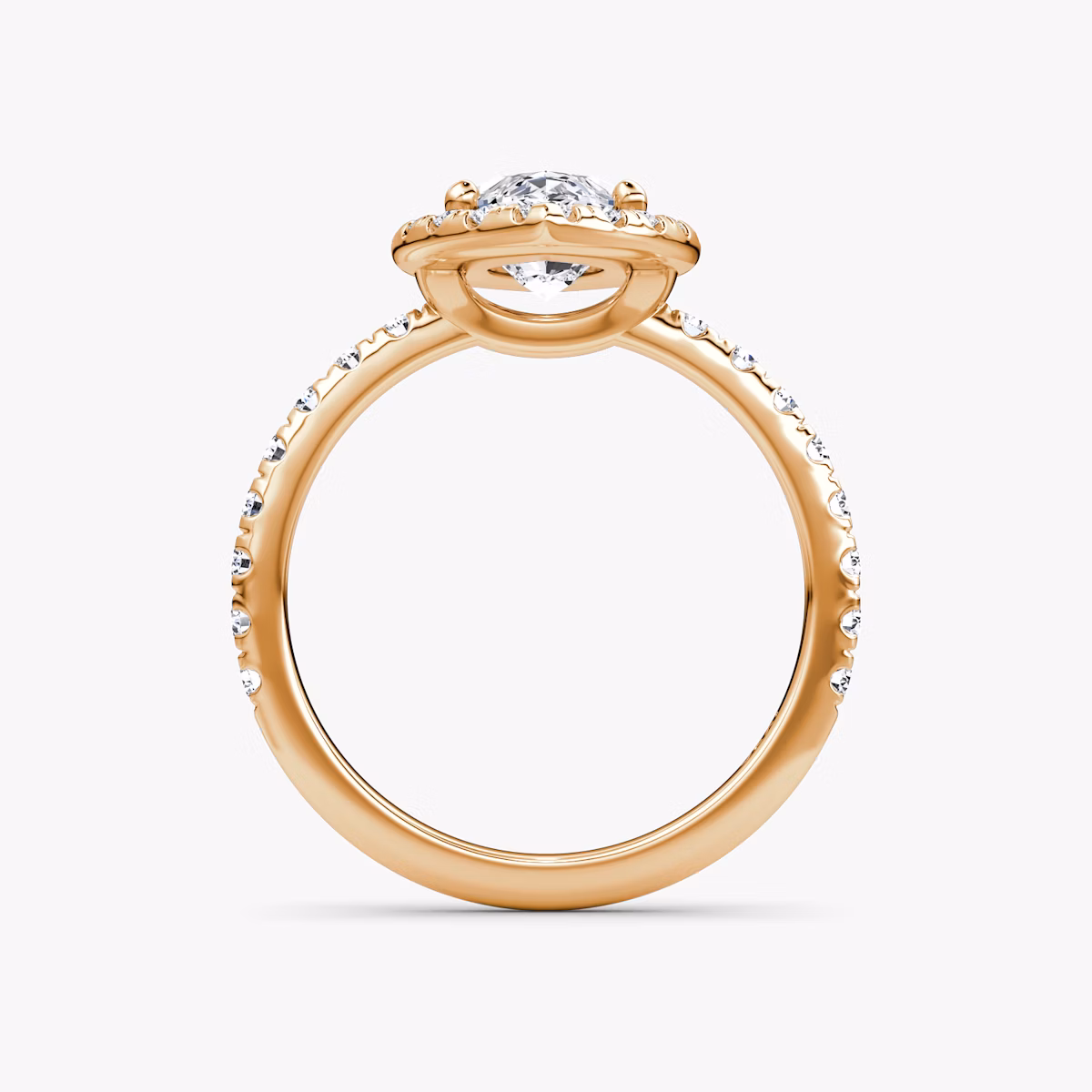 Halo | Marquise | 14k | Roségold | bandAccent: Mit Pavé-Besatz | haloSize: large | diamondOrientation: vertical | caratWeight: other
