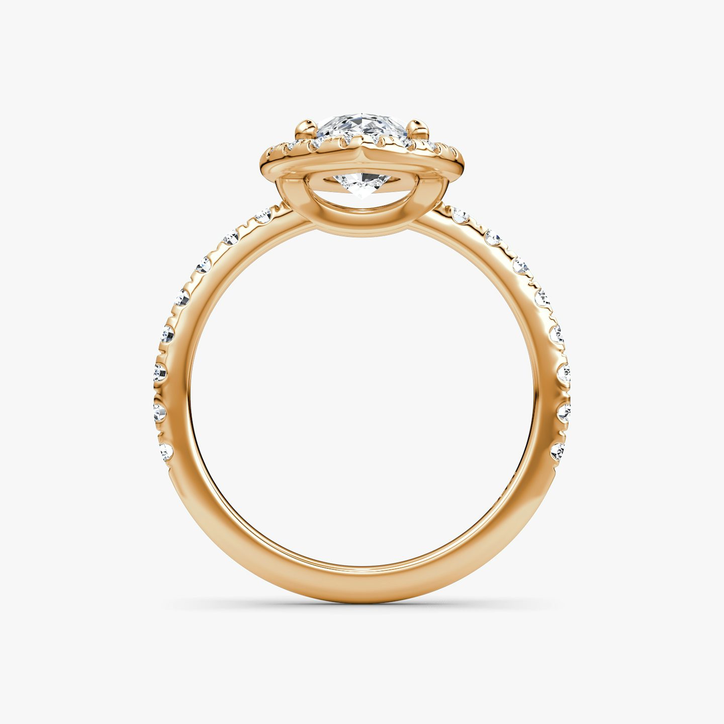 The Halo | Marquise | 14k | Rose Gold | bandAccent: Pavé | haloSize: large | diamondOrientation: vertical | caratWeight: other