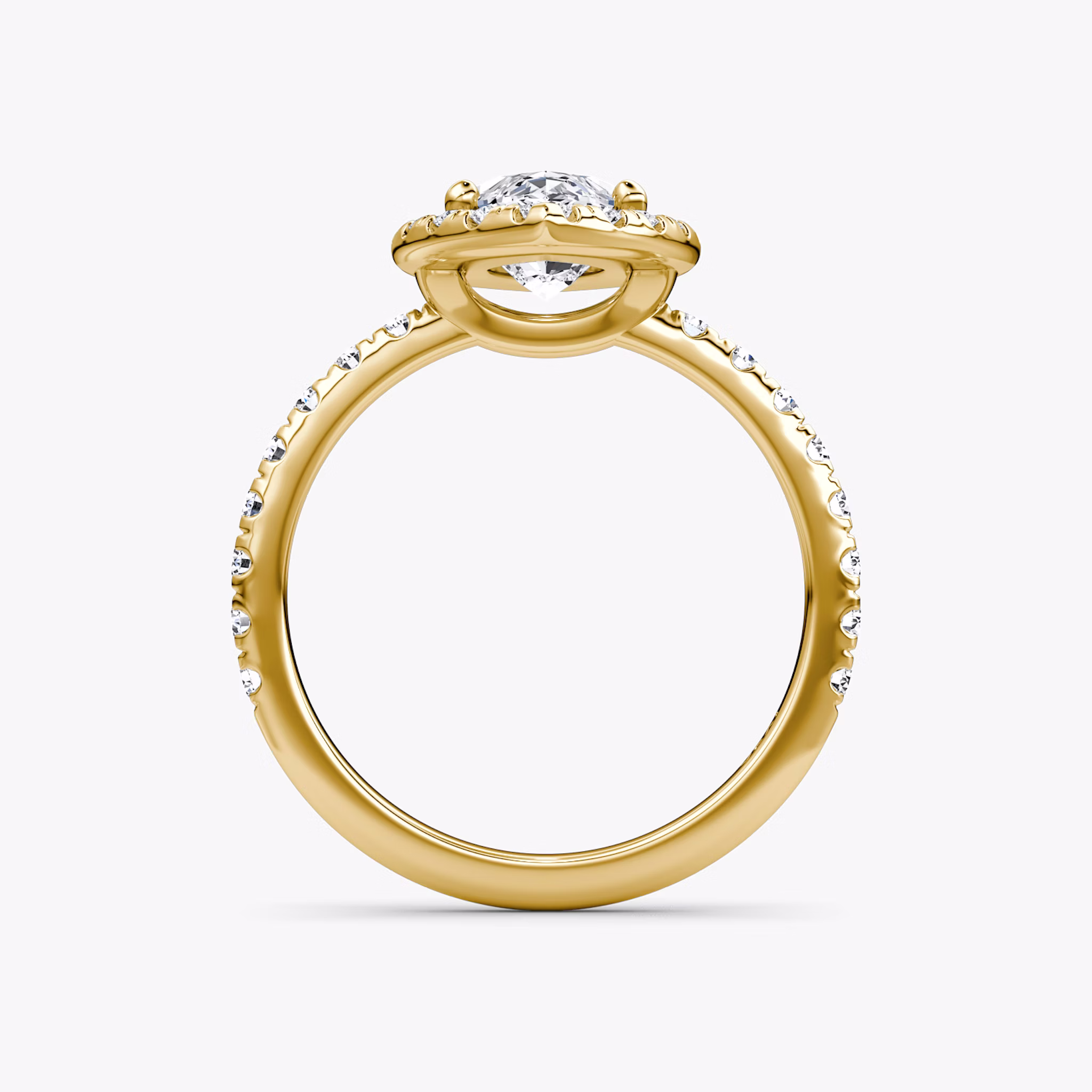The Halo | Marquise | 18k | Yellow Gold | bandAccent: Pavé | haloSize: large | diamondOrientation: vertical | caratWeight: other
