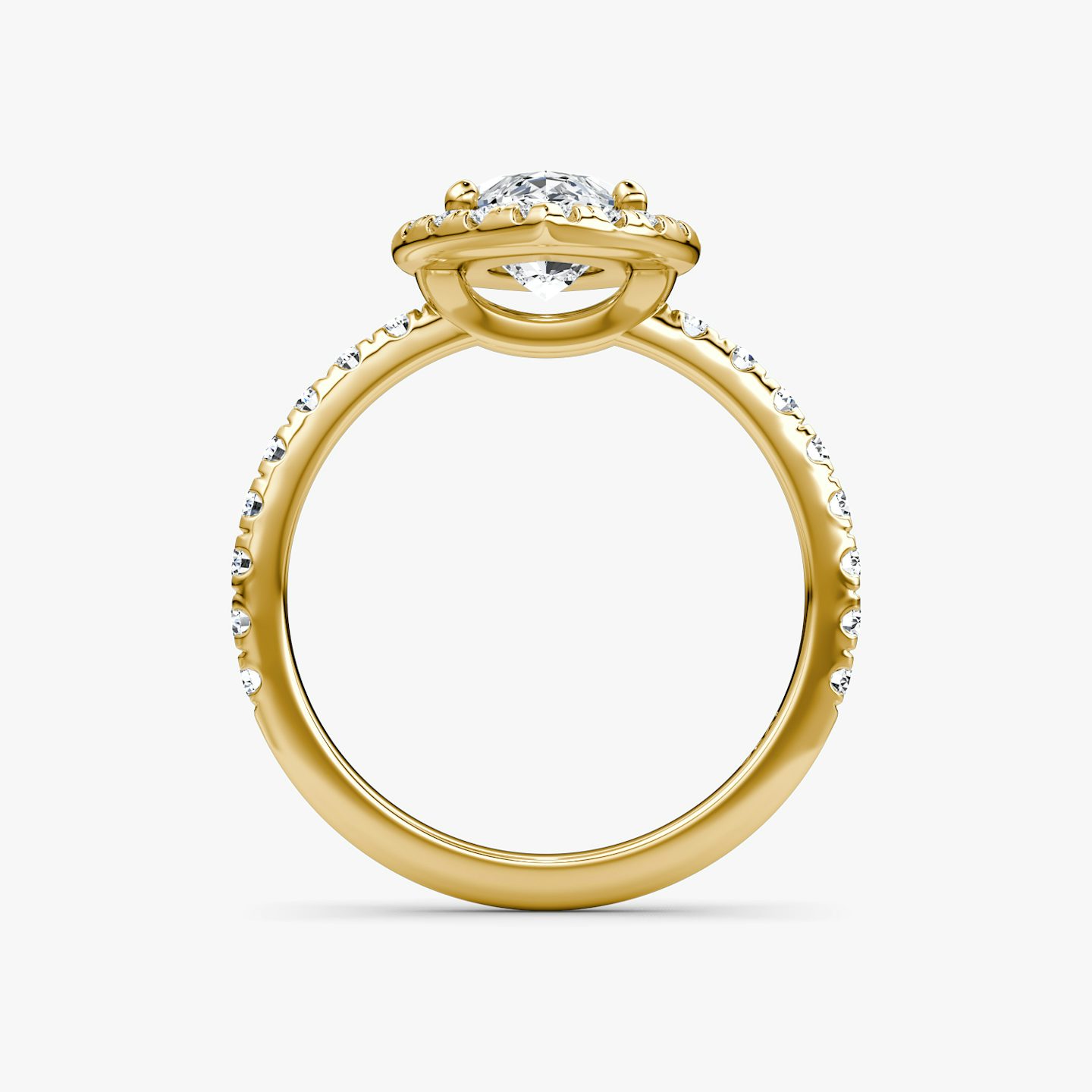 The Halo | Marquise | 18k | Yellow Gold | bandAccent: Pavé | haloSize: large | diamondOrientation: vertical | caratWeight: other