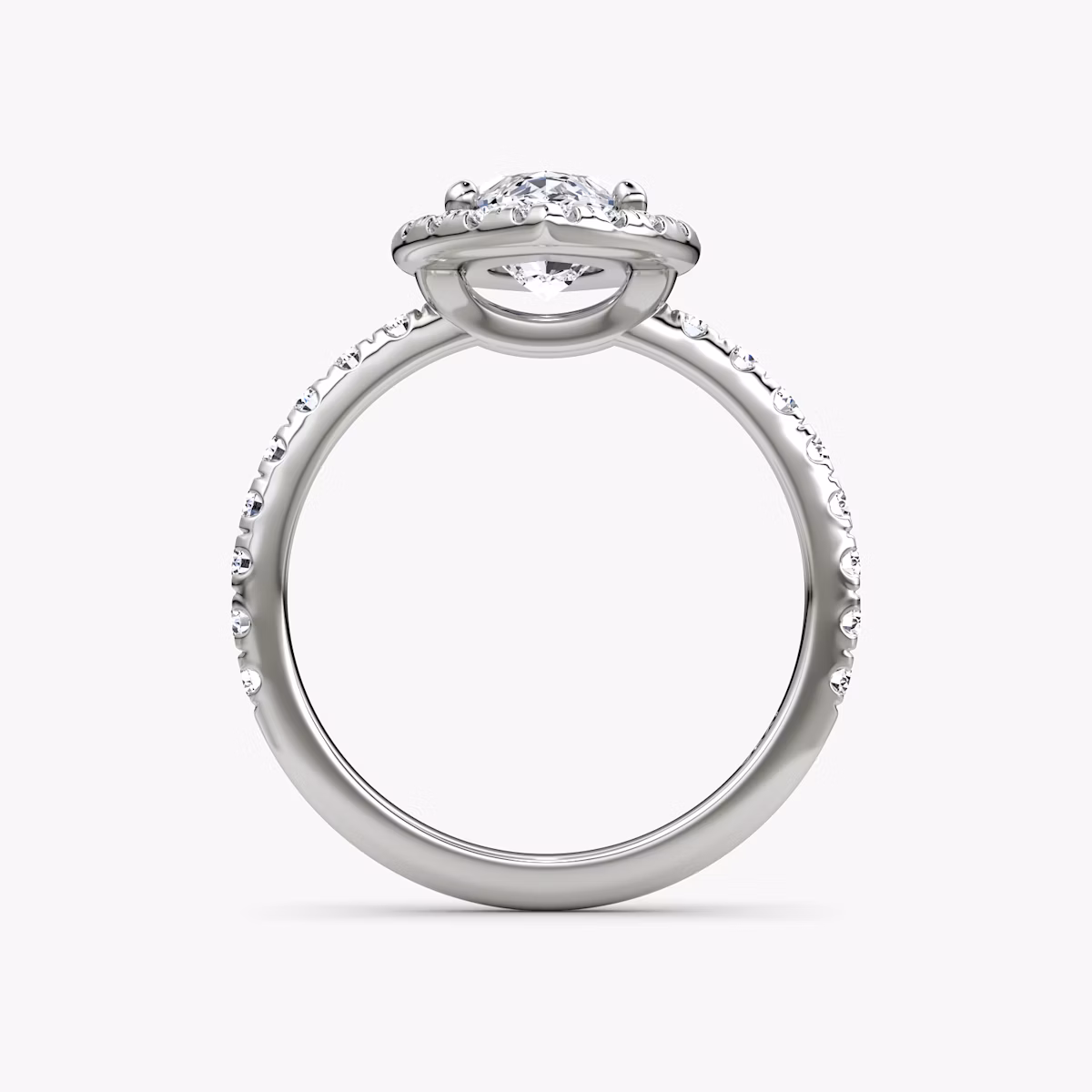 The Halo | Marquise | Platinum | bandAccent: Pavé | haloSize: large | diamondOrientation: vertical | caratWeight: other