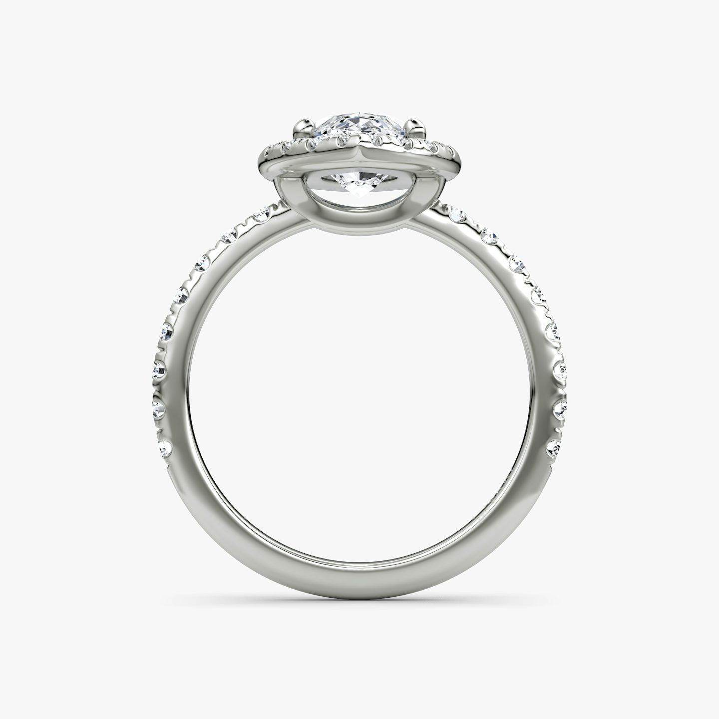 Anillo de compromiso Halo | Marquise | 18k | Oro blanco | bandAccent: Pavé | haloSize: large | diamondOrientation: vertical | caratWeight: other