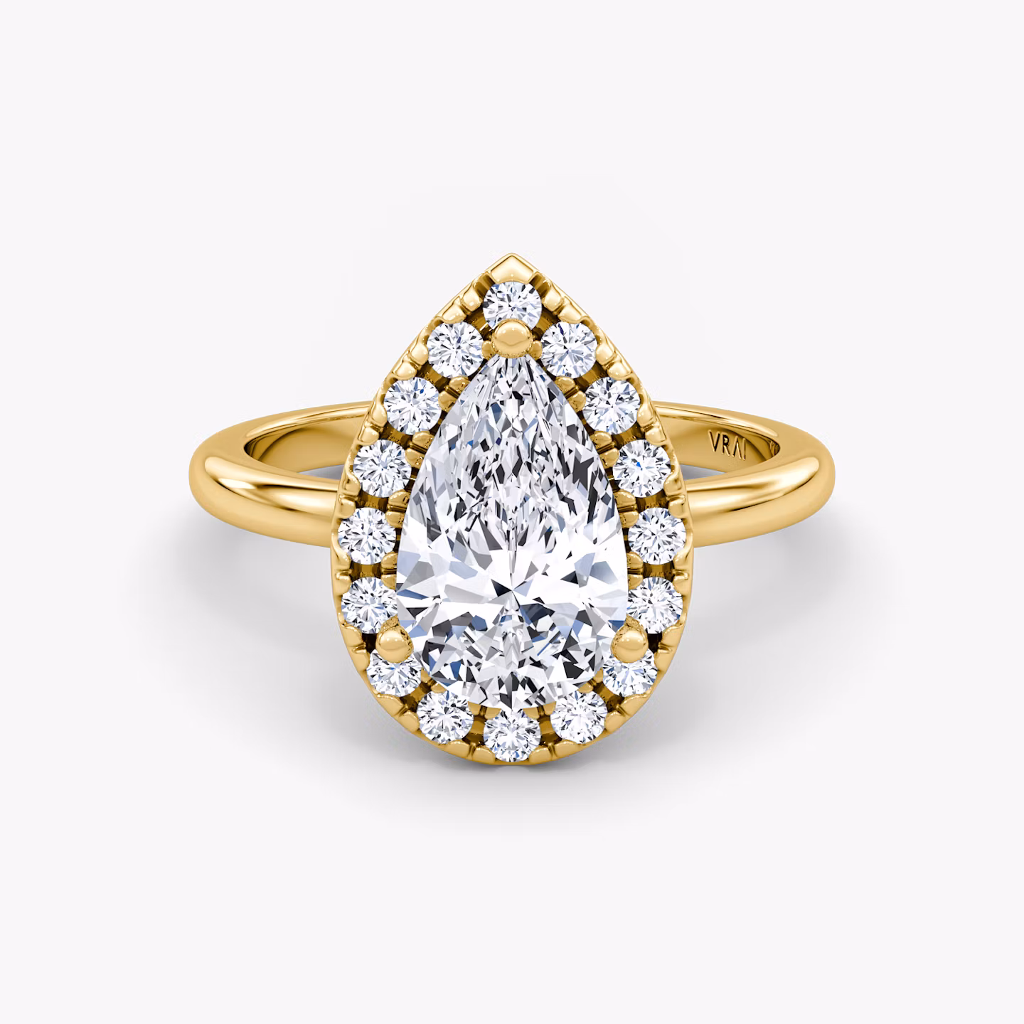 The Halo Pear | Yellow Gold