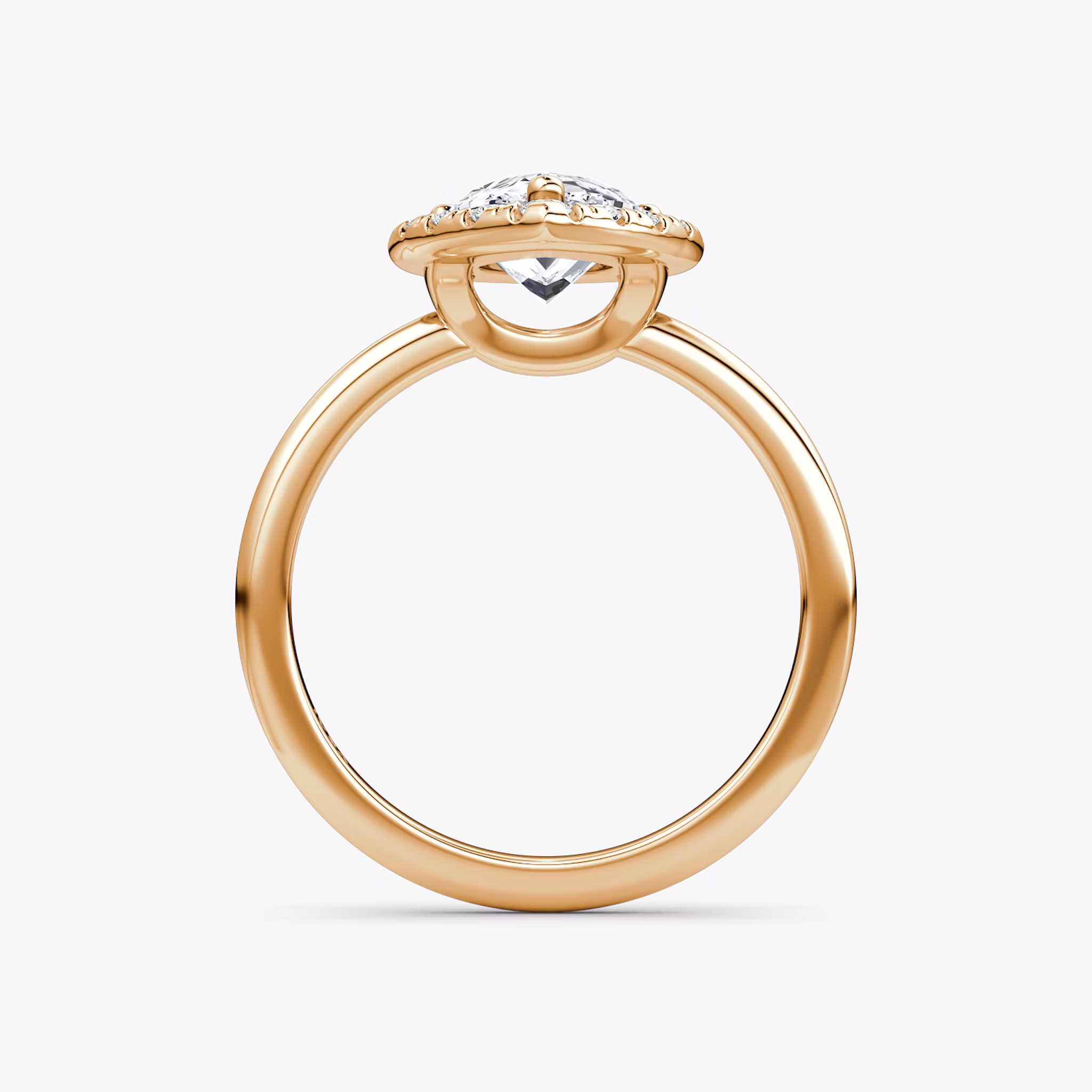 Halo | Tropfen | 14k | Roségold | bandAccent: Ohne Pavé-Besatz | haloSize: large | diamondOrientation: vertical | caratWeight: other