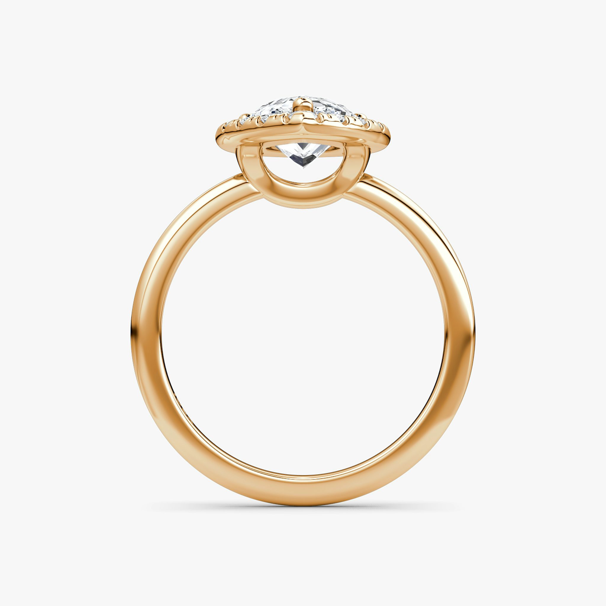 Halo | Tropfen | 14k | Roségold | bandAccent: Ohne Pavé-Besatz | haloSize: large | diamondOrientation: vertical | caratWeight: other