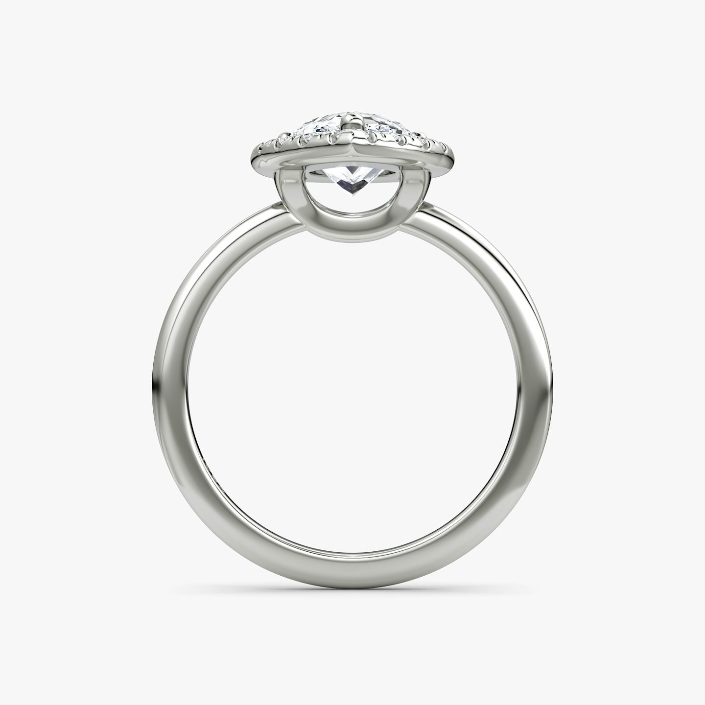 The Halo | Pear | Platinum | bandAccent: Plain | haloSize: large | diamondOrientation: vertical | caratWeight: other