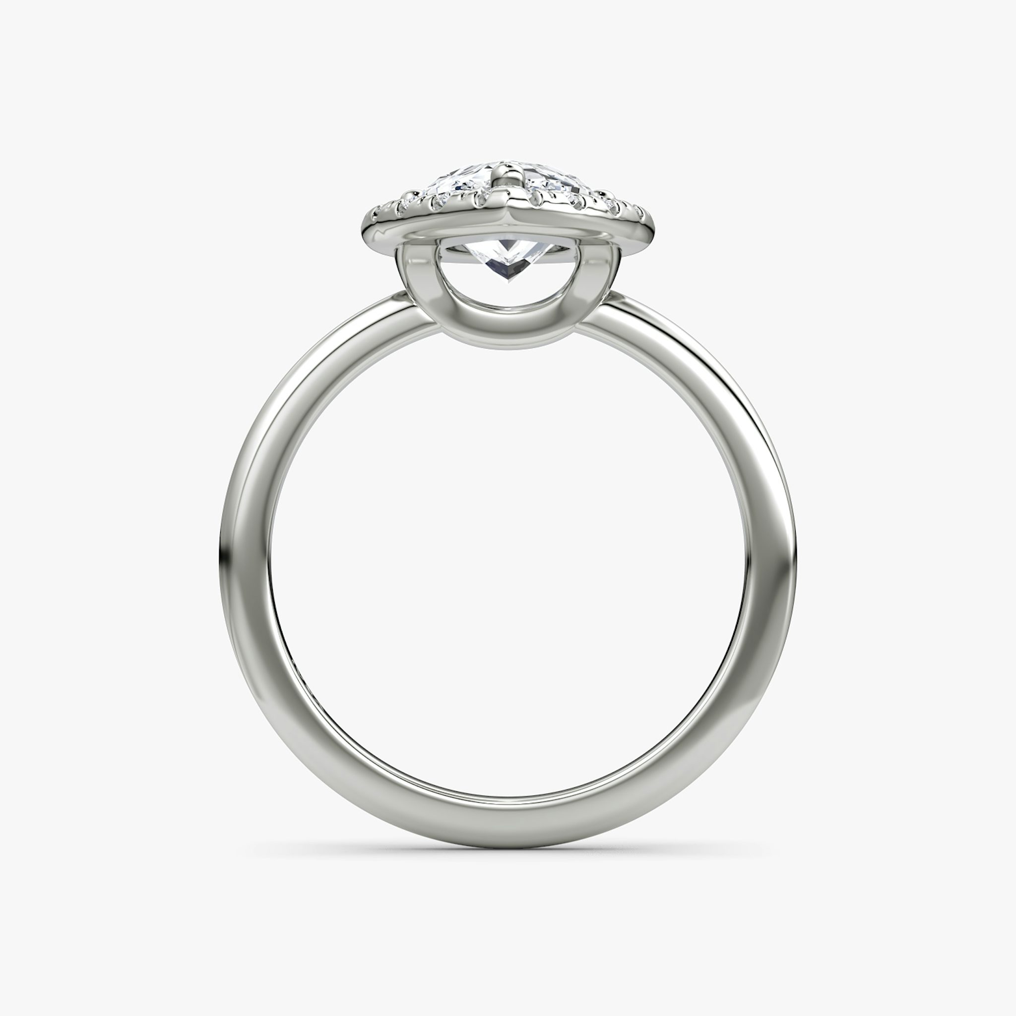 The Halo | Pear | 18k | White Gold | bandAccent: Plain | haloSize: large | diamondOrientation: vertical | caratWeight: other