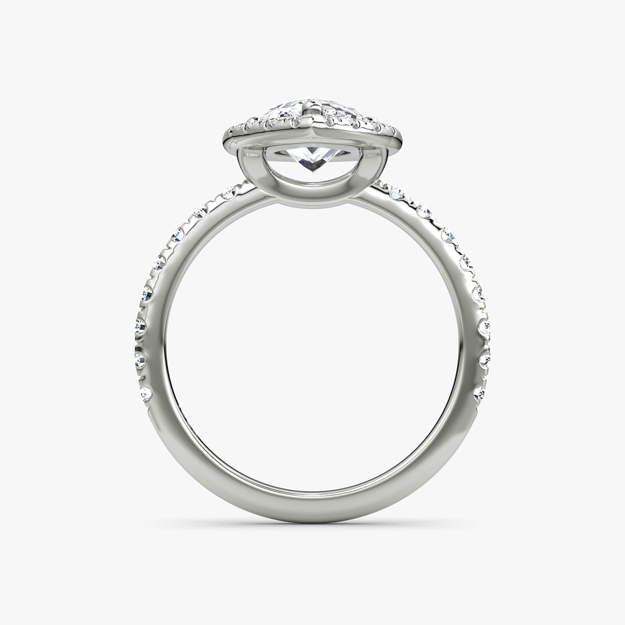 The Halo | Pear | 18k | White Gold | bandAccent: Pavé | haloSize: large | diamondOrientation: vertical | caratWeight: other
