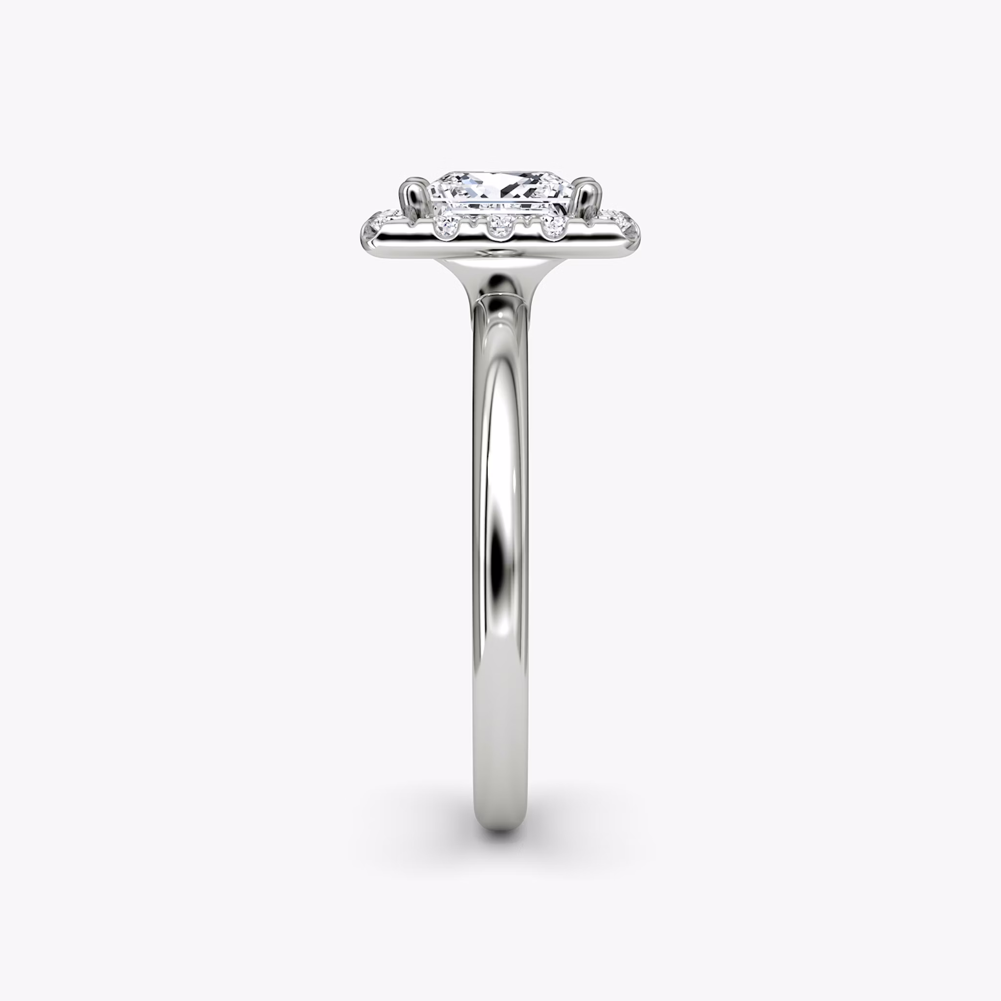 The Halo | Princess | 18k | White Gold | bandAccent: Plain | haloSize: large | diamondOrientation: vertical | caratWeight: other