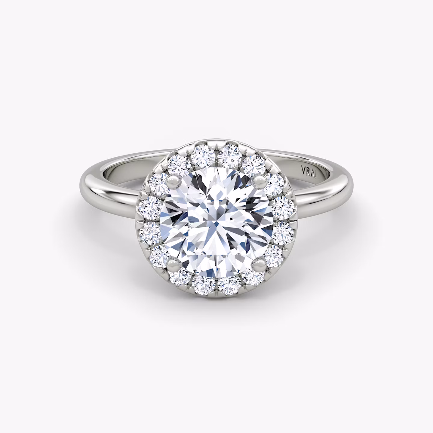 The Halo Round Brilliant | White Gold