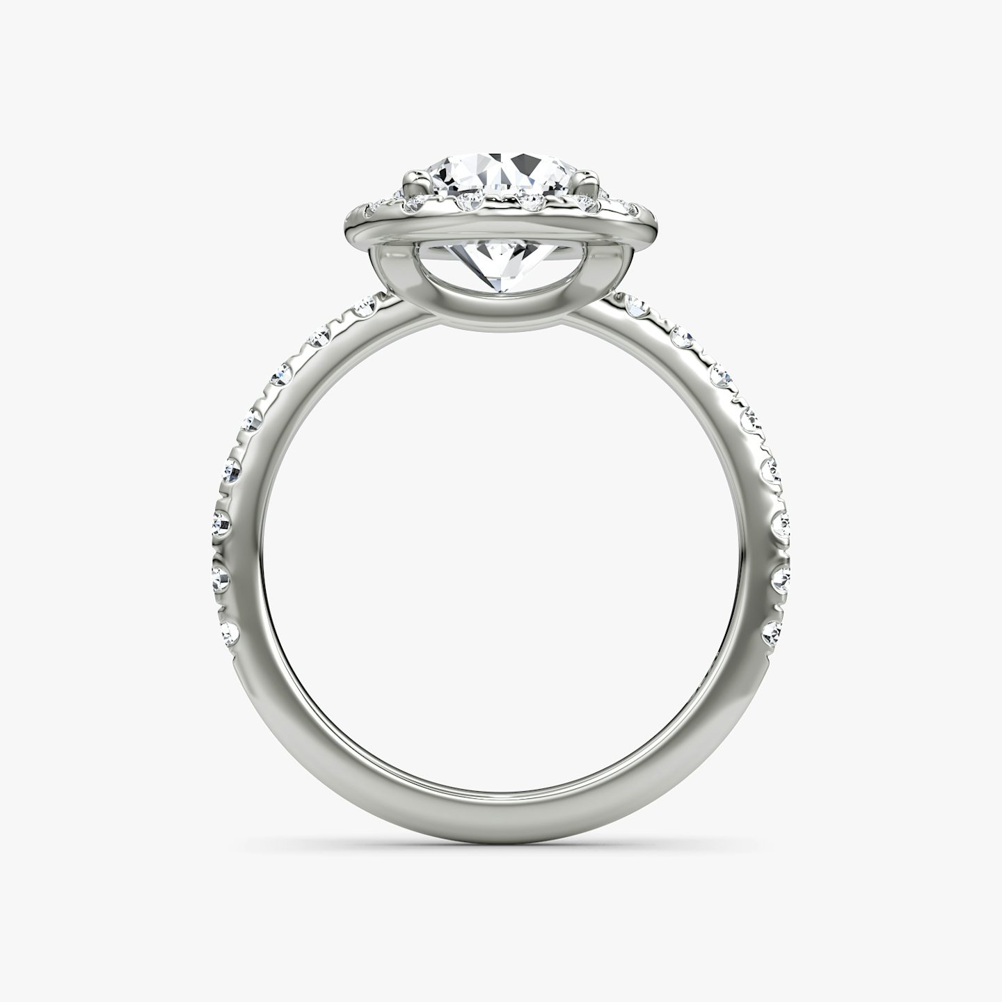 Halo | Rund | 18k | Weißgold | bandAccent: Mit Pavé-Besatz | caratWeight: 1.0ct | haloSize: large | diamondOrientation: vertical