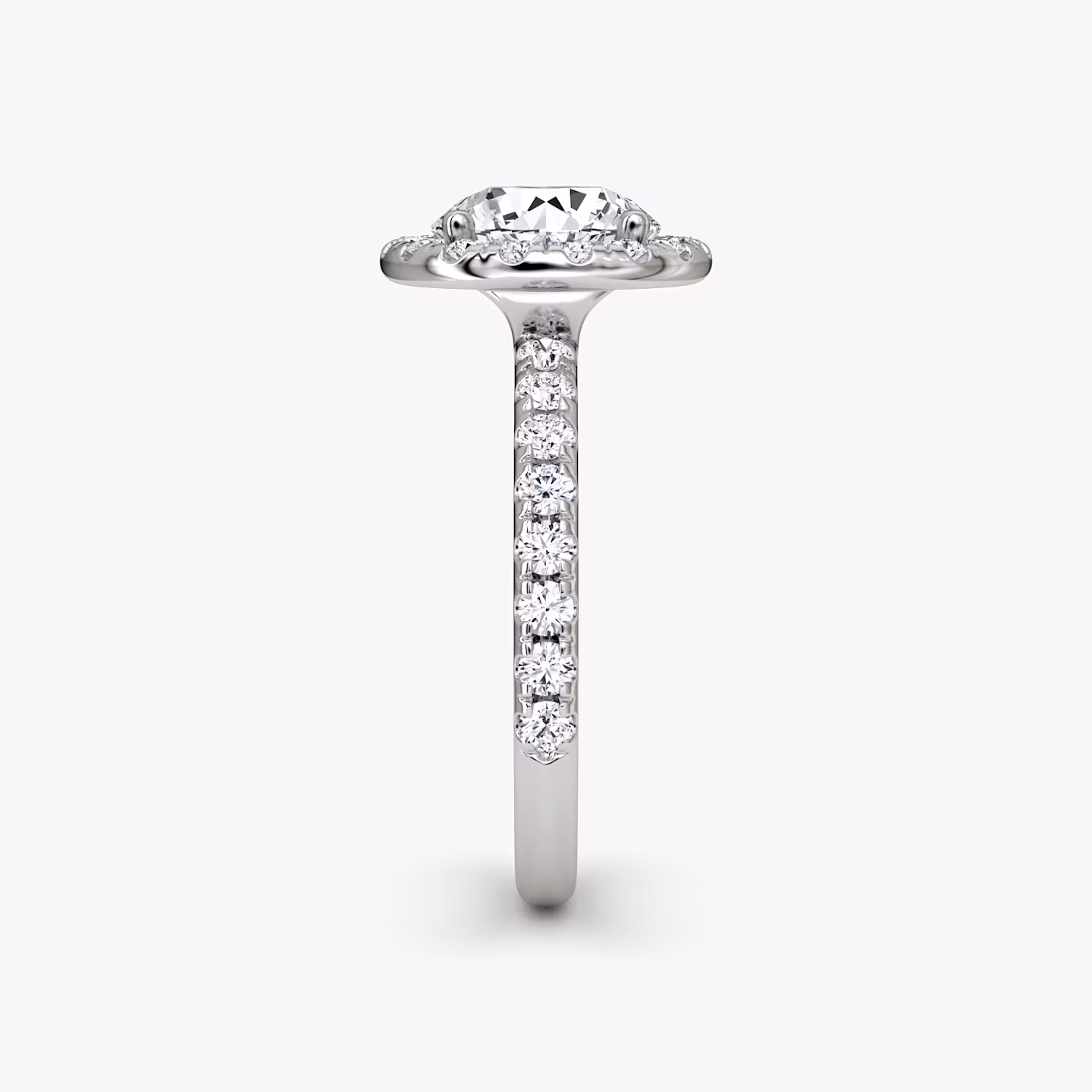 Halo | Rund | 18k | Weißgold | bandAccent: Mit Pavé-Besatz | caratWeight: 1.0ct | haloSize: large | diamondOrientation: vertical