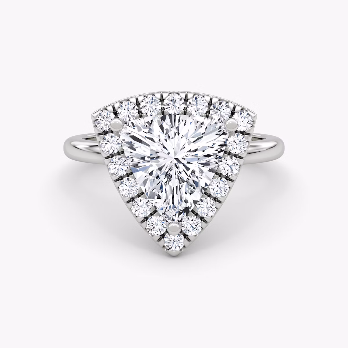 The Halo | Trillion | Platinum | bandAccent: Plain | haloSize: large | diamondOrientation: vertical | caratWeight: other