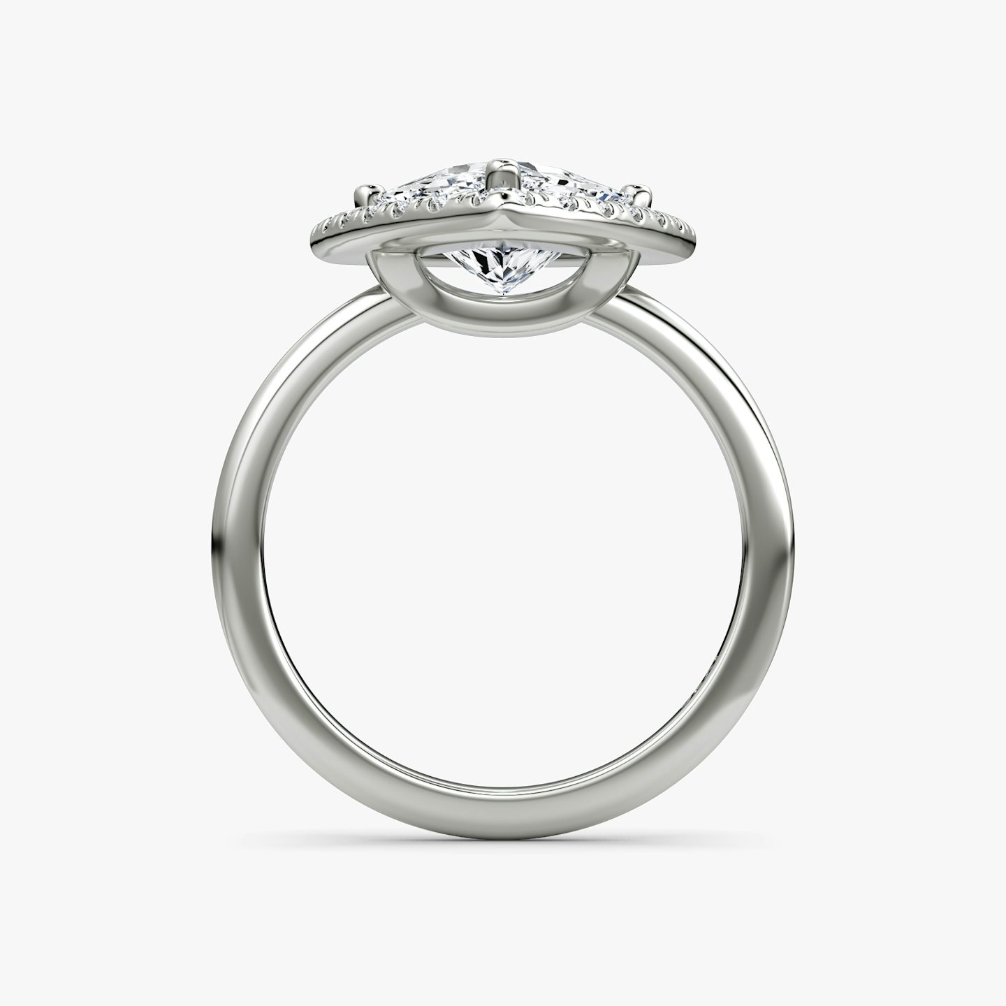 The Halo | Trillion | 18k | White Gold | bandAccent: Plain | haloSize: large | diamondOrientation: vertical | caratWeight: other