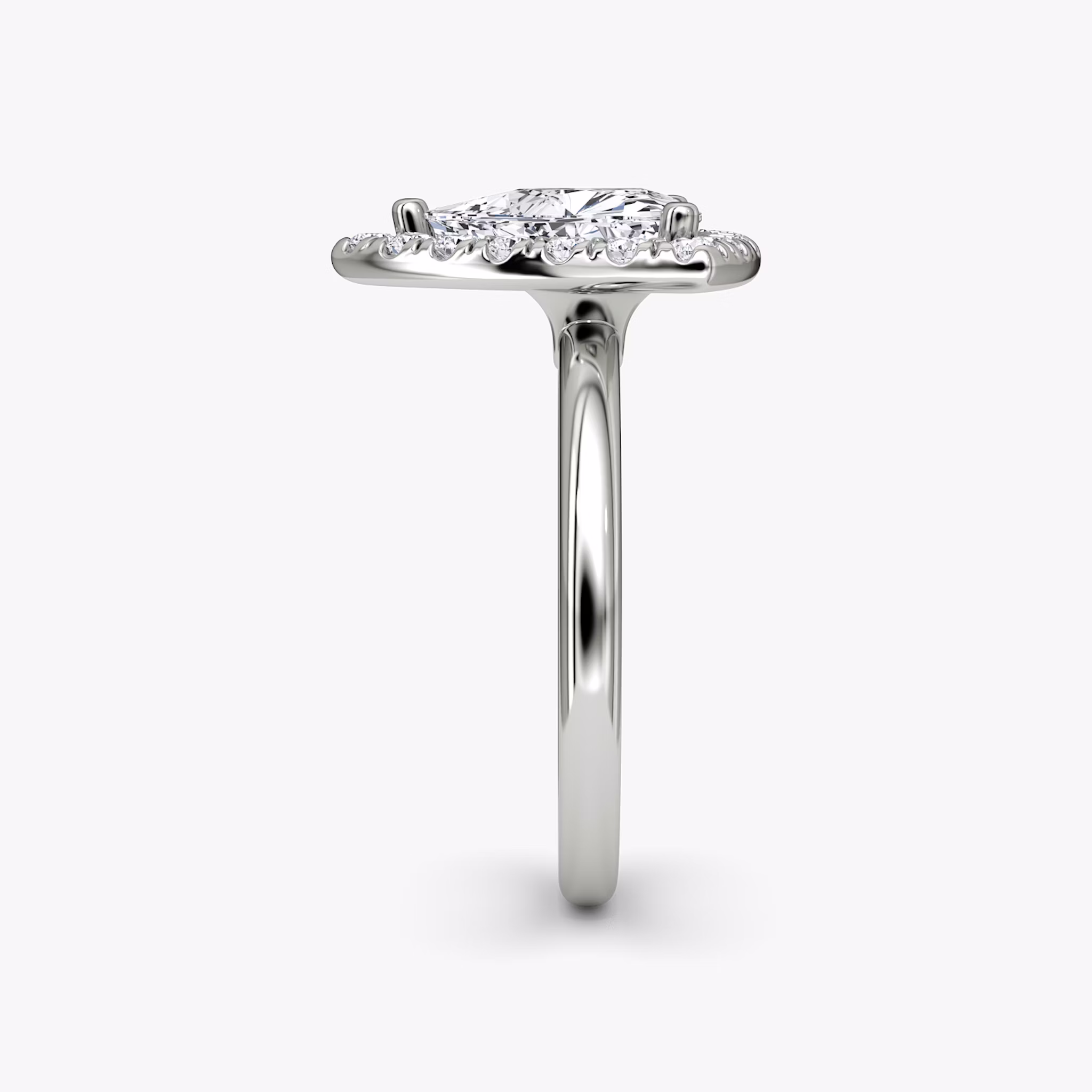 The Halo | Trillion | 18k | White Gold | bandAccent: Plain | haloSize: large | diamondOrientation: vertical | caratWeight: other