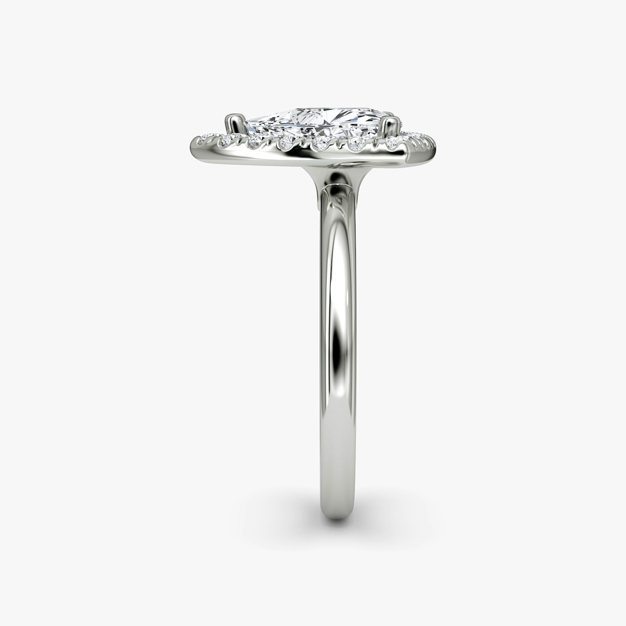 The Halo | Trillion | 18k | White Gold | bandAccent: Plain | haloSize: large | diamondOrientation: vertical | caratWeight: other