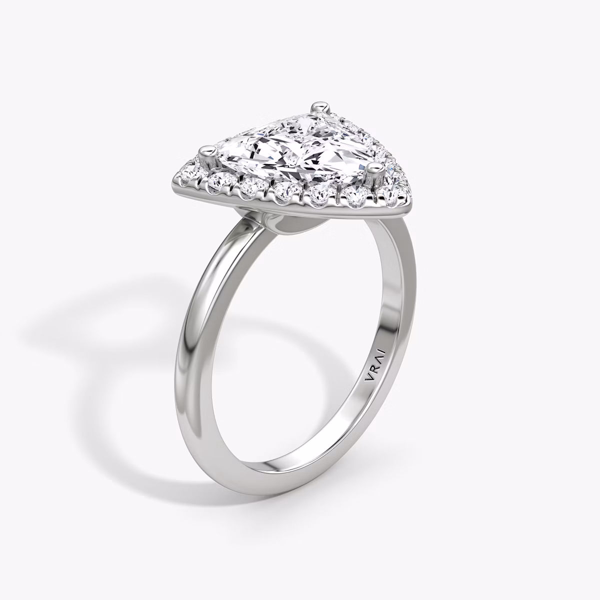 The Halo | Trillion | Platinum | bandAccent: Plain | haloSize: large | diamondOrientation: vertical | caratWeight: other