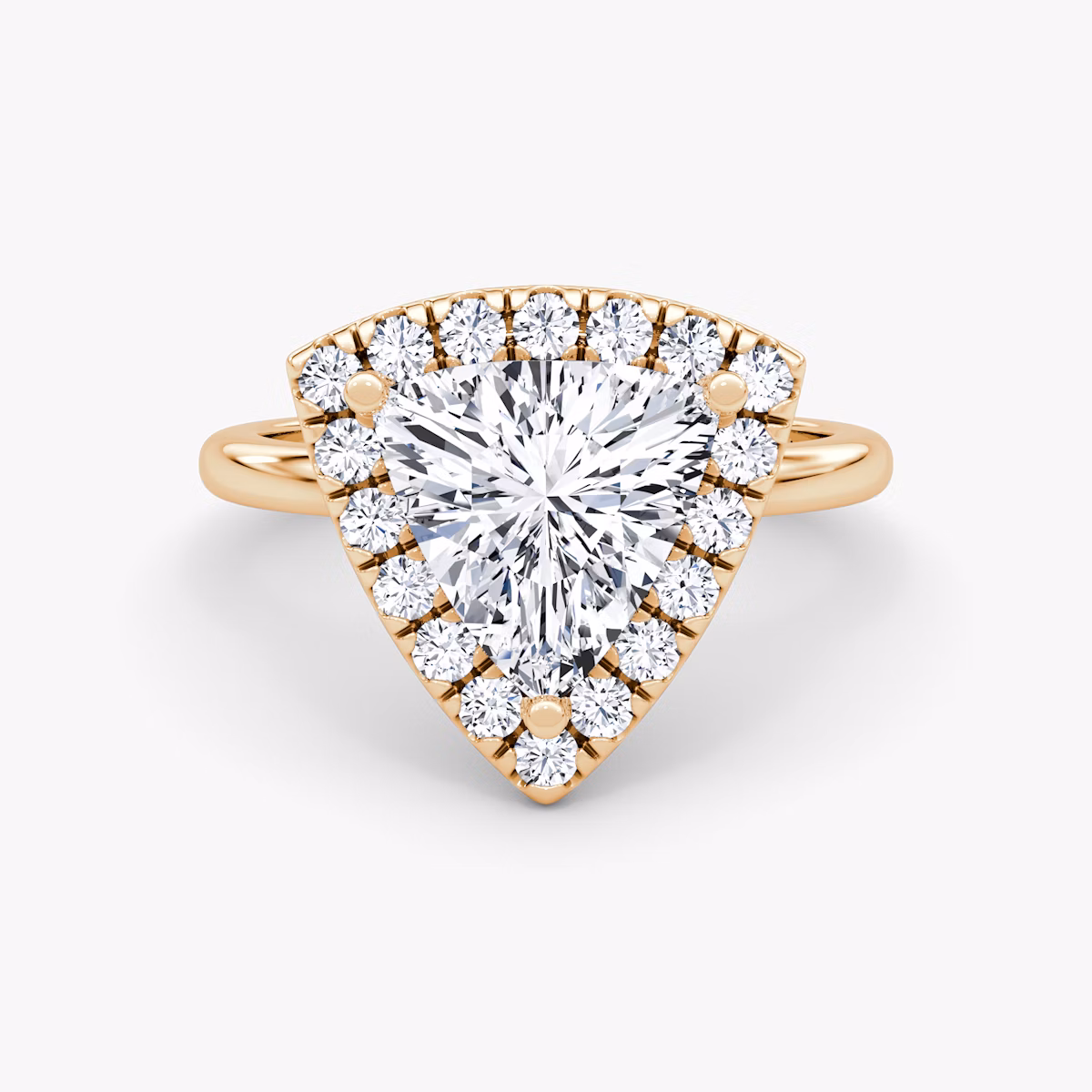 The Halo | Trillion | 14k | Rose Gold | bandAccent: Plain | haloSize: large | diamondOrientation: vertical | caratWeight: other