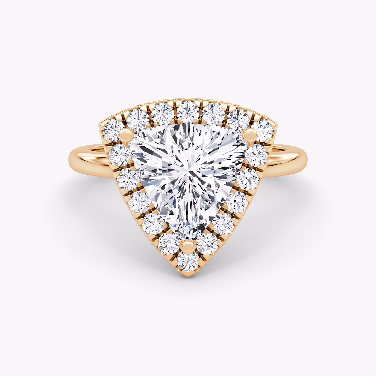 The Halo | Trillion | 14k | Rose Gold | bandAccent: Plain | haloSize: large | diamondOrientation: vertical | caratWeight: other