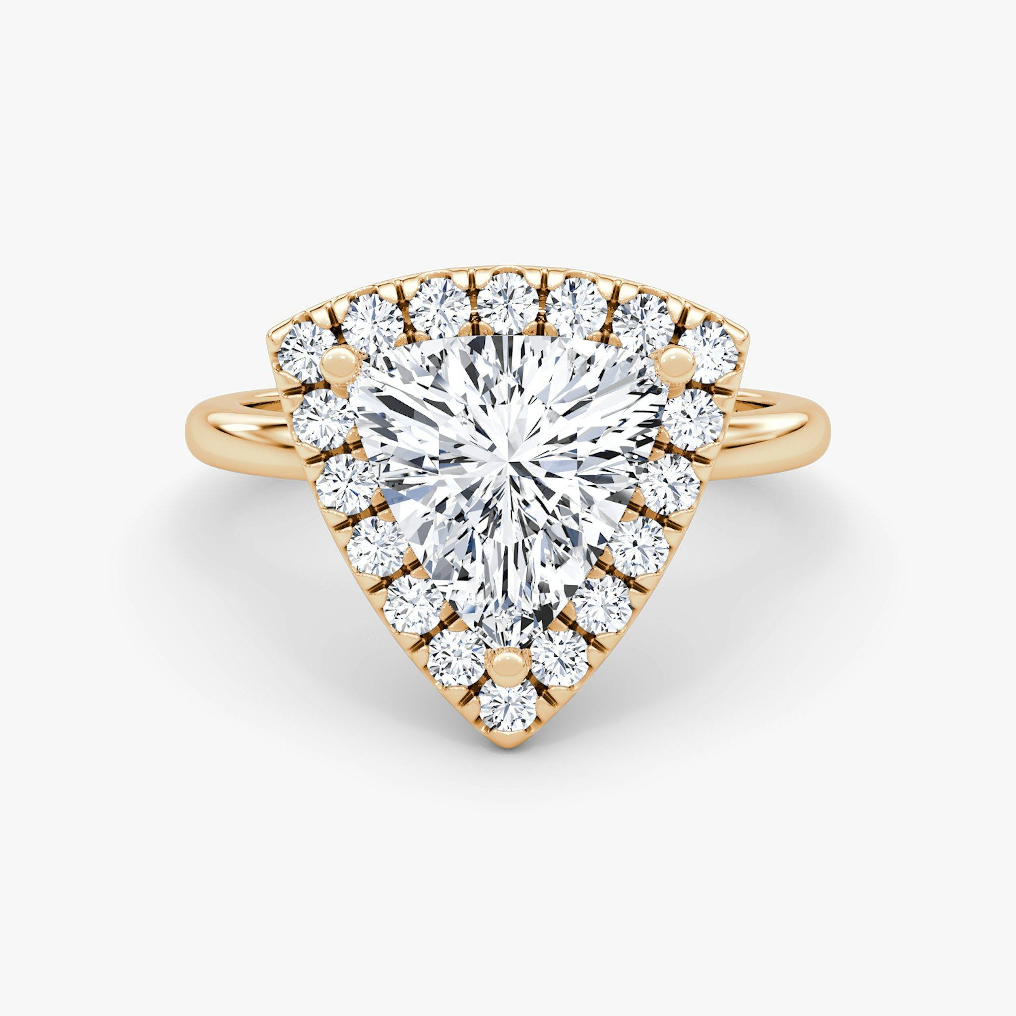 The Halo | Trillion | 14k | Rose Gold | bandAccent: Plain | haloSize: large | diamondOrientation: vertical | caratWeight: other