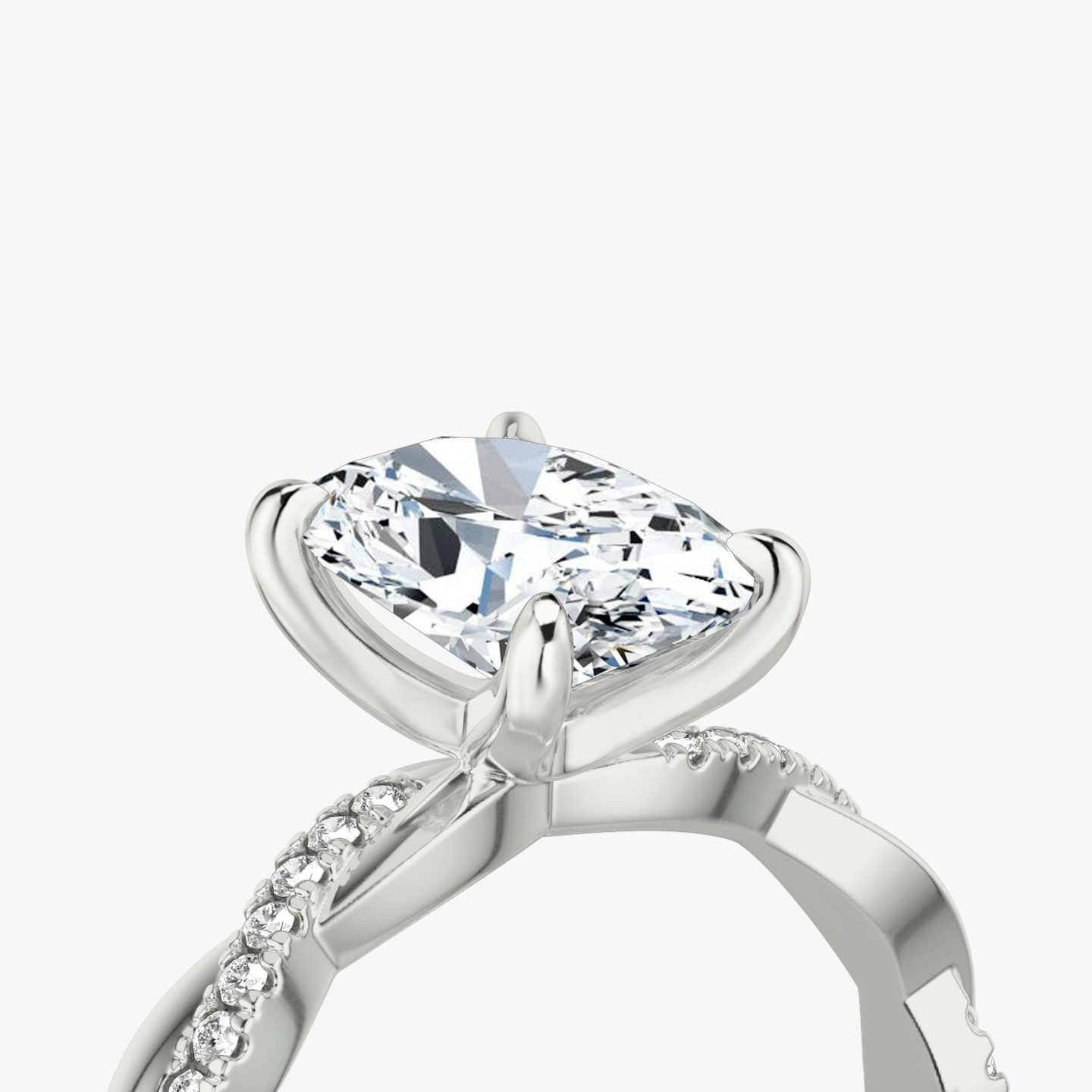 Twisted Classic | Oval | Platin | bandAccent: Mit Pavé-Besatz | diamondOrientation: vertical | caratWeight: other