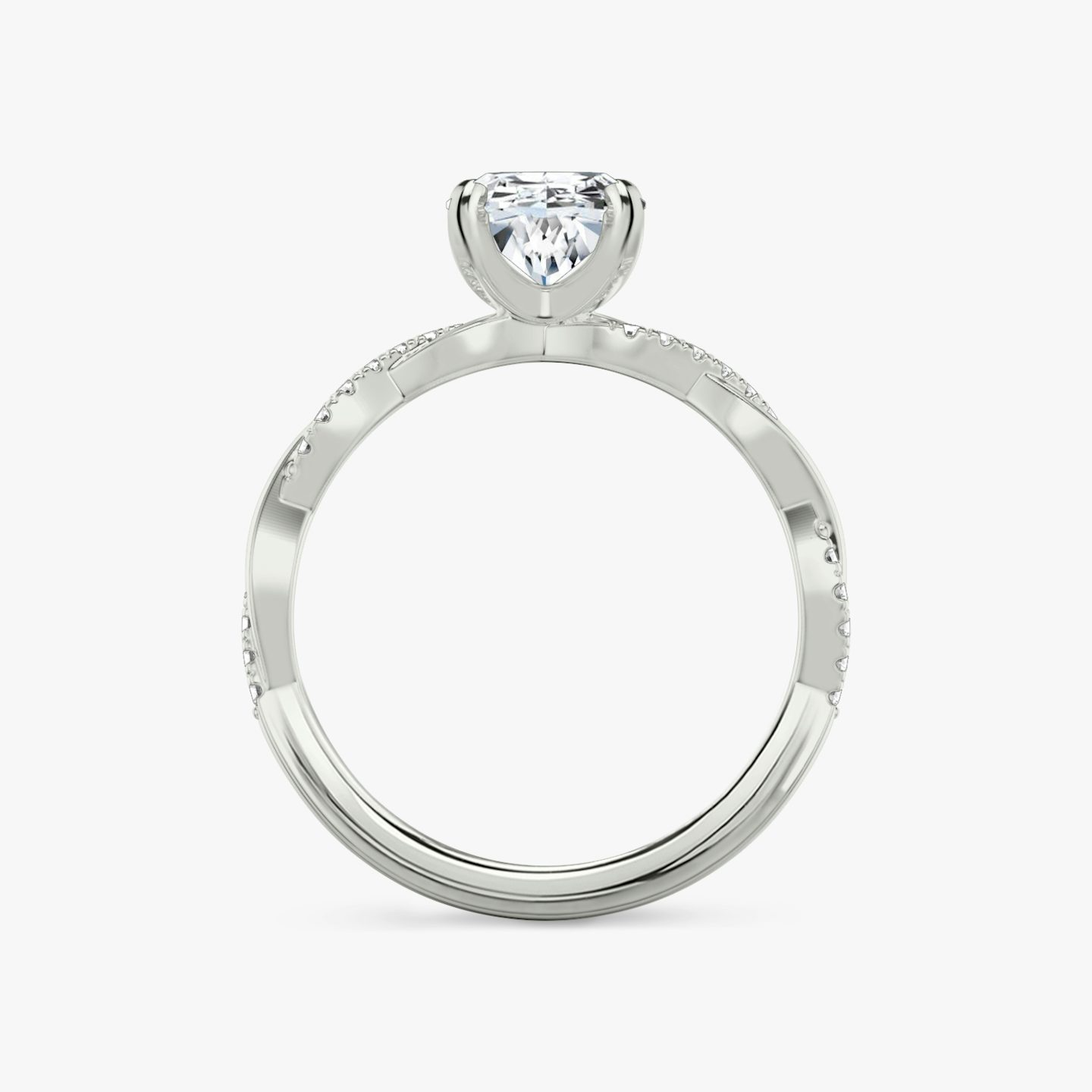 Twisted Classic | Oval | Platin | bandAccent: Mit Pavé-Besatz | diamondOrientation: vertical | caratWeight: other