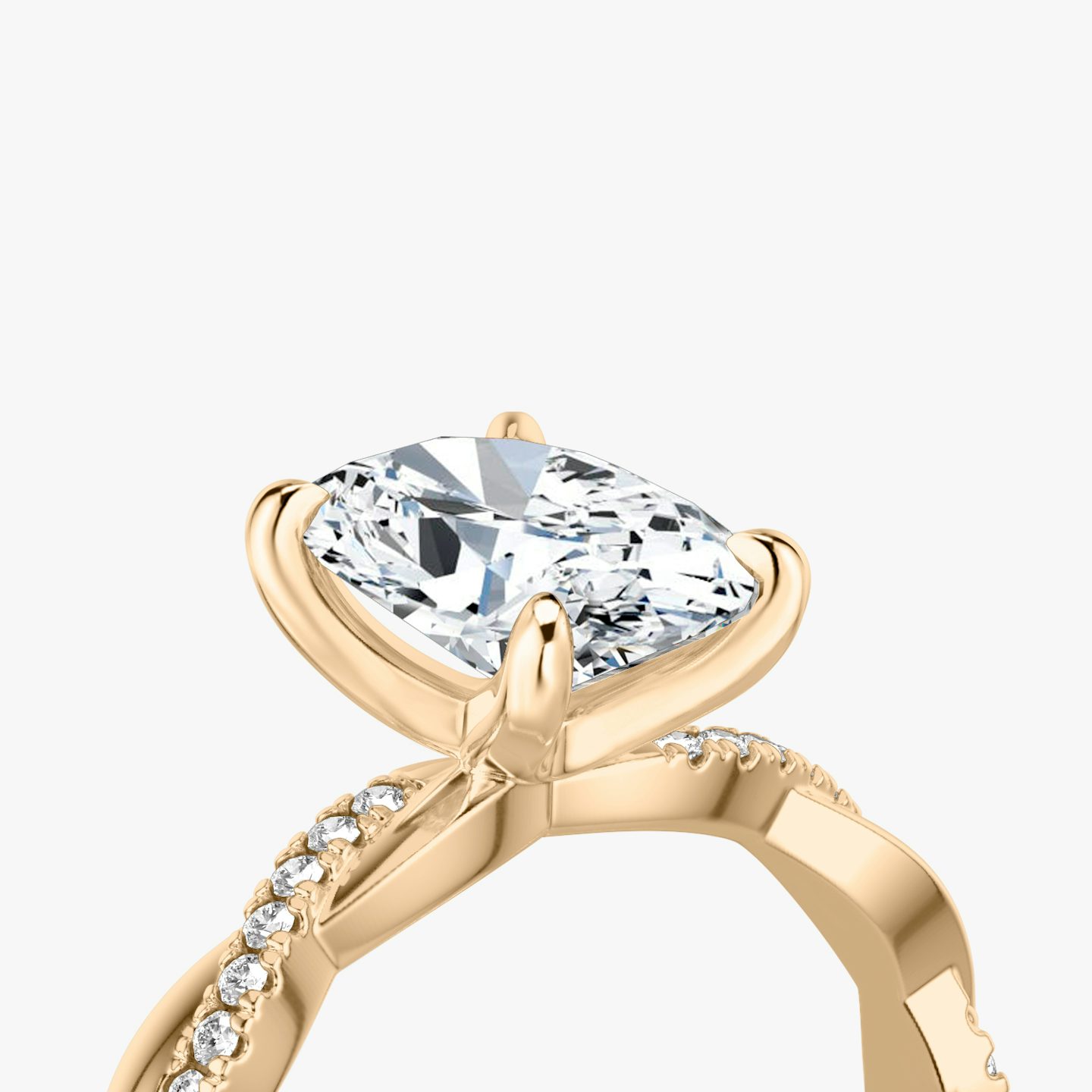 The Twisted Classic | Oval | 14k | Rose Gold | bandAccent: Pavé | diamondOrientation: vertical | caratWeight: other