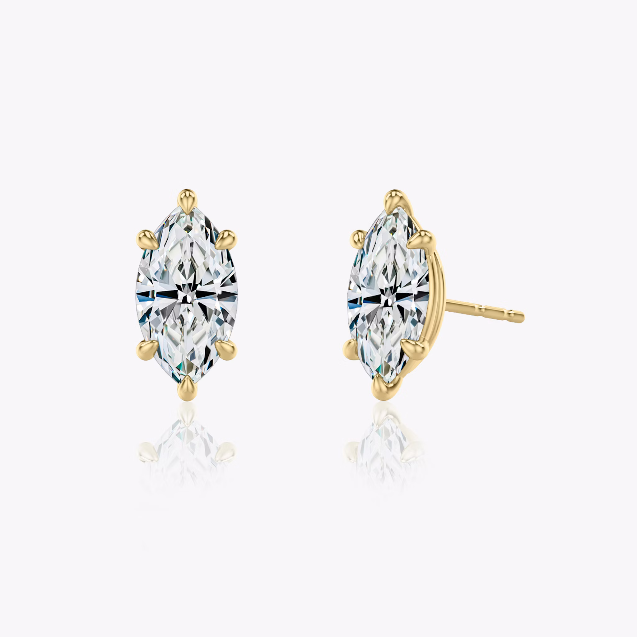 VRAI Solitaire Stud | Marquise | 14k | Yellow Gold | caratWeight: 0.75ct
