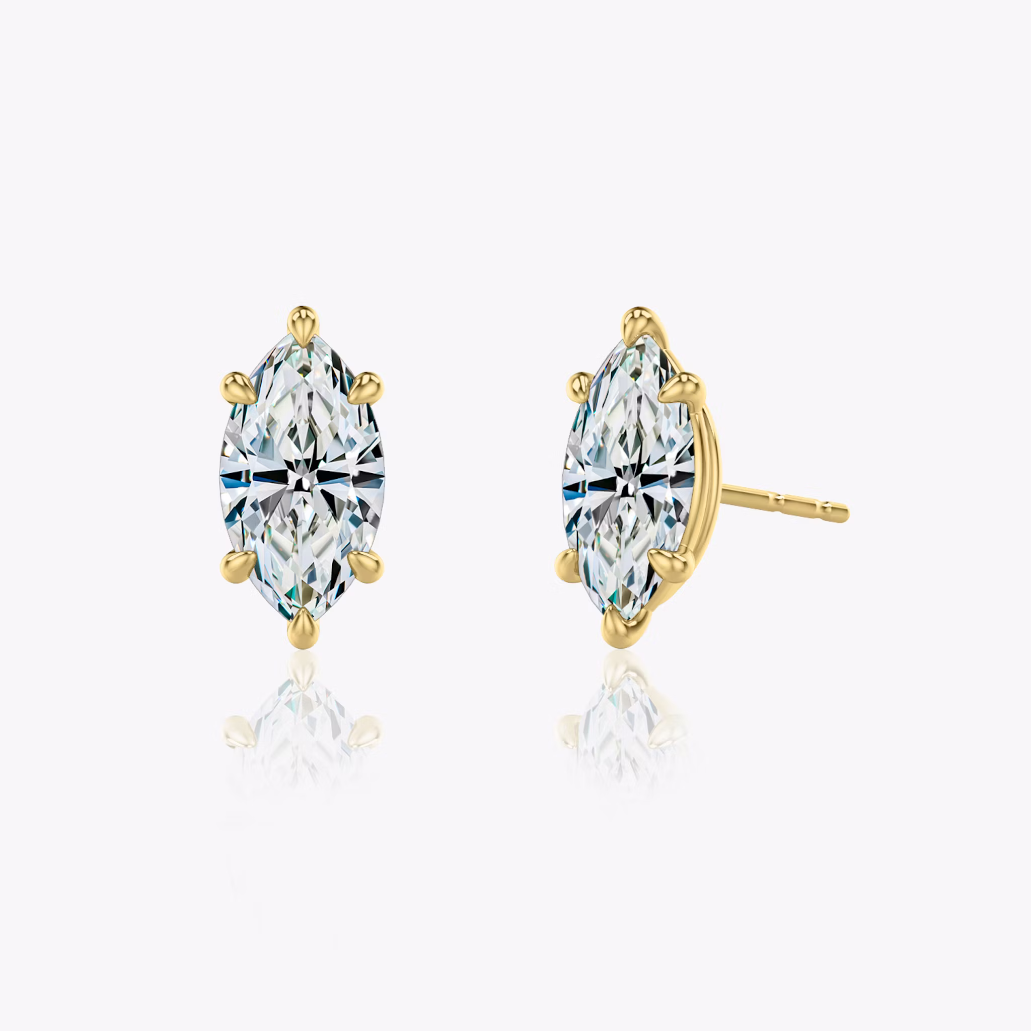 VRAI Solitaire Stud Marquise | Yellow Gold