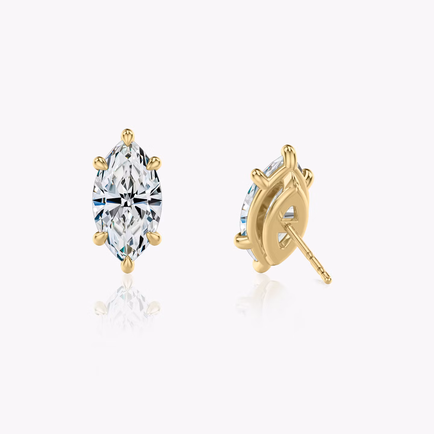 VRAI Solitär Ohrstecker | Marquise | 14k | Gelbgold | caratWeight: 0.50ct